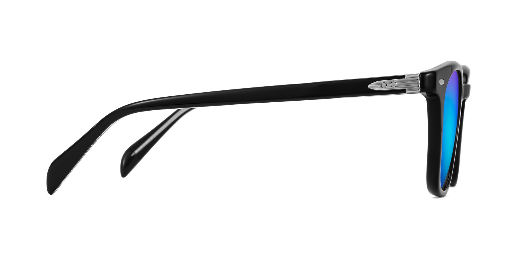Side of Palu in Black with Blue Mirrored Lenses