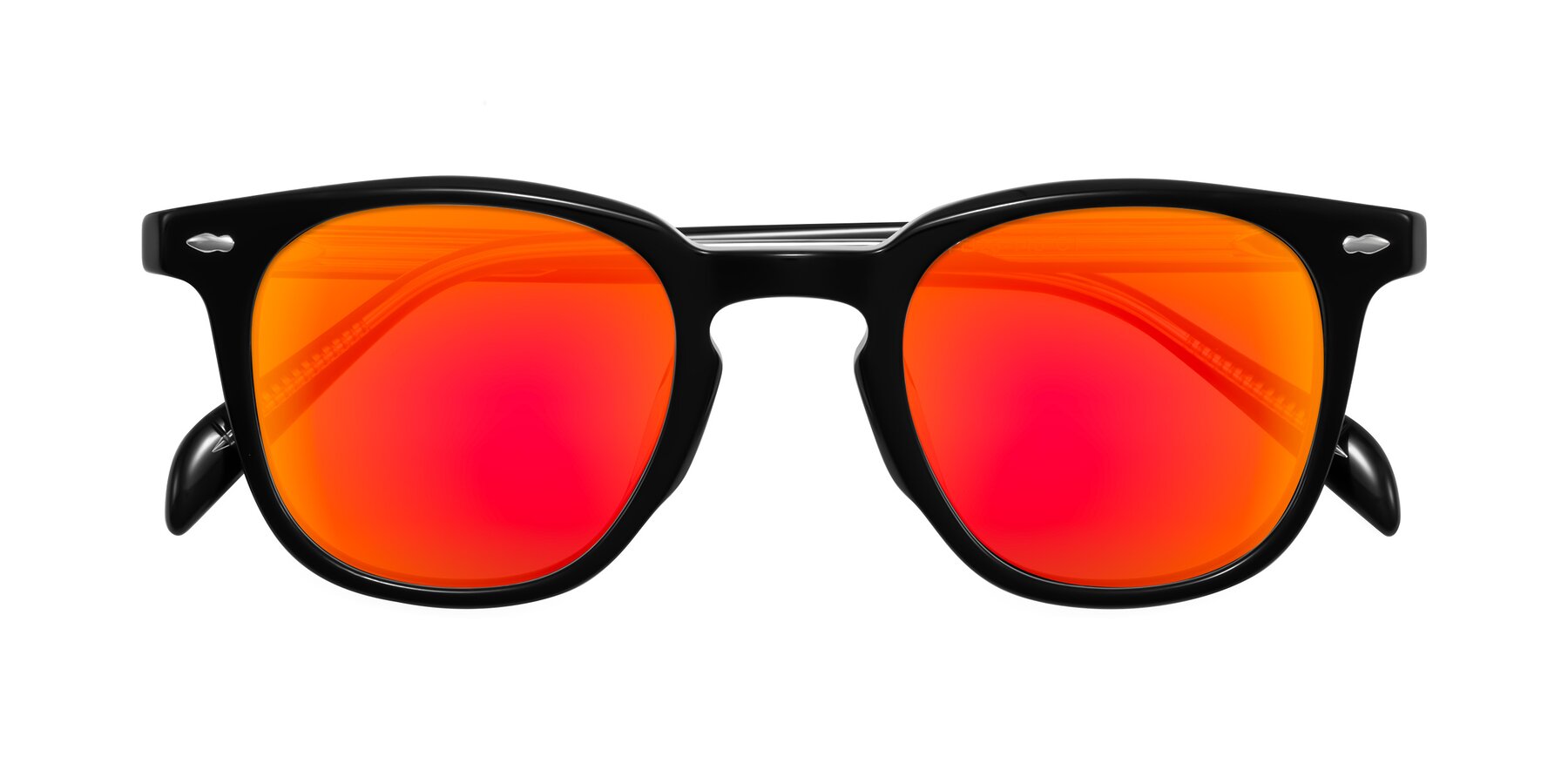 Folded Front of Palu in Black with Red Gold Mirrored Lenses