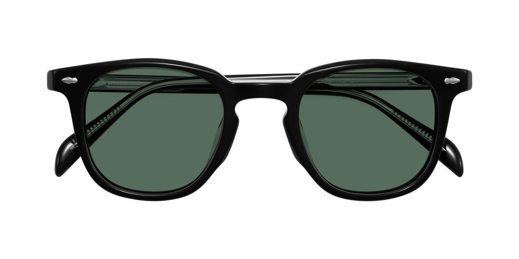 Folded Front of Palu in Black with Green Polarized Lenses