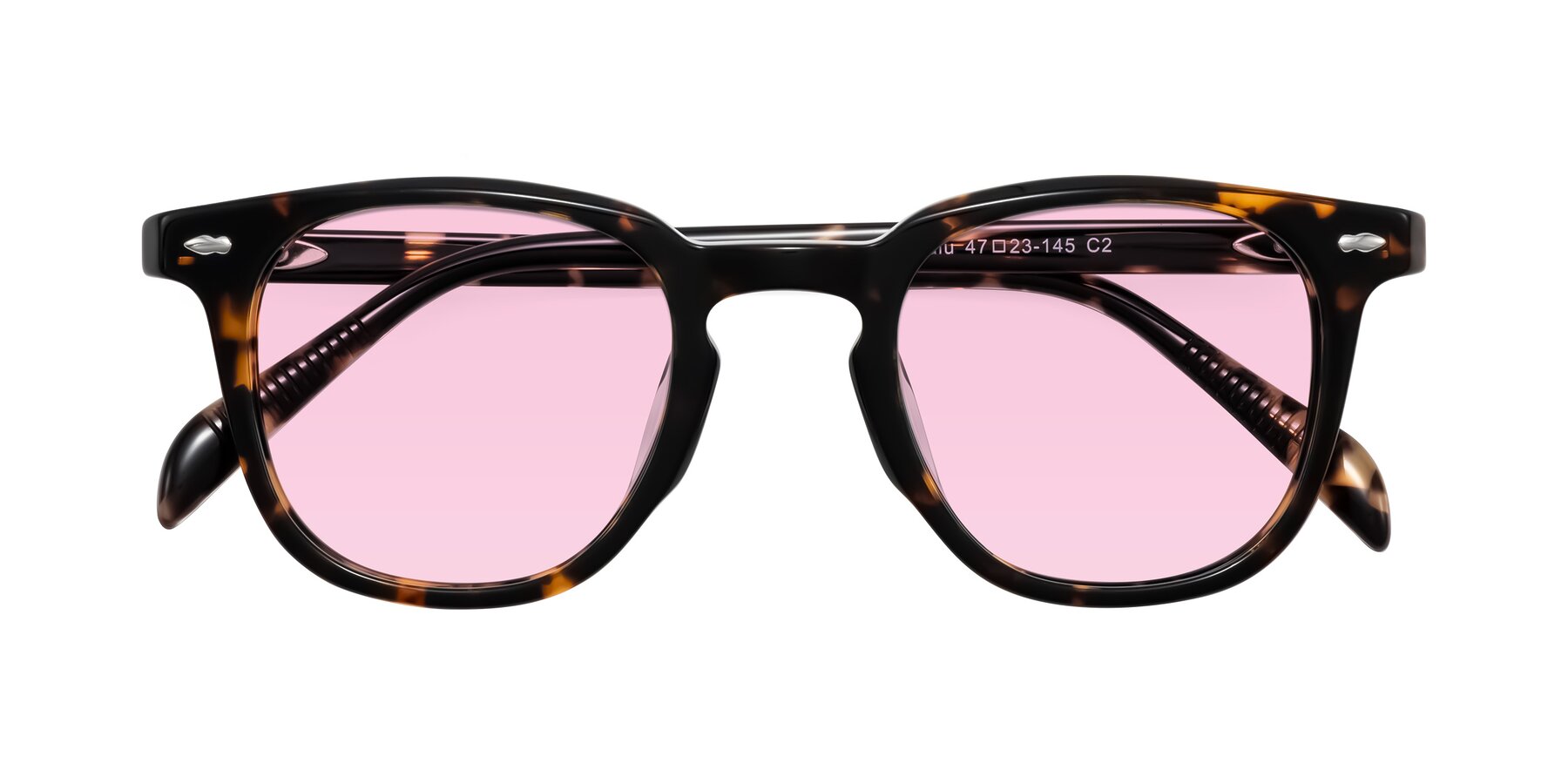 Folded Front of Palu in Tortoise with Light Pink Tinted Lenses