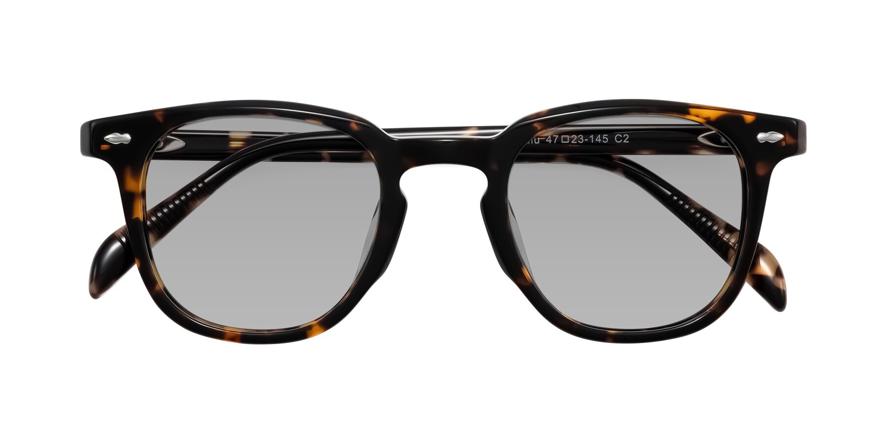 Folded Front of Palu in Tortoise with Light Gray Tinted Lenses