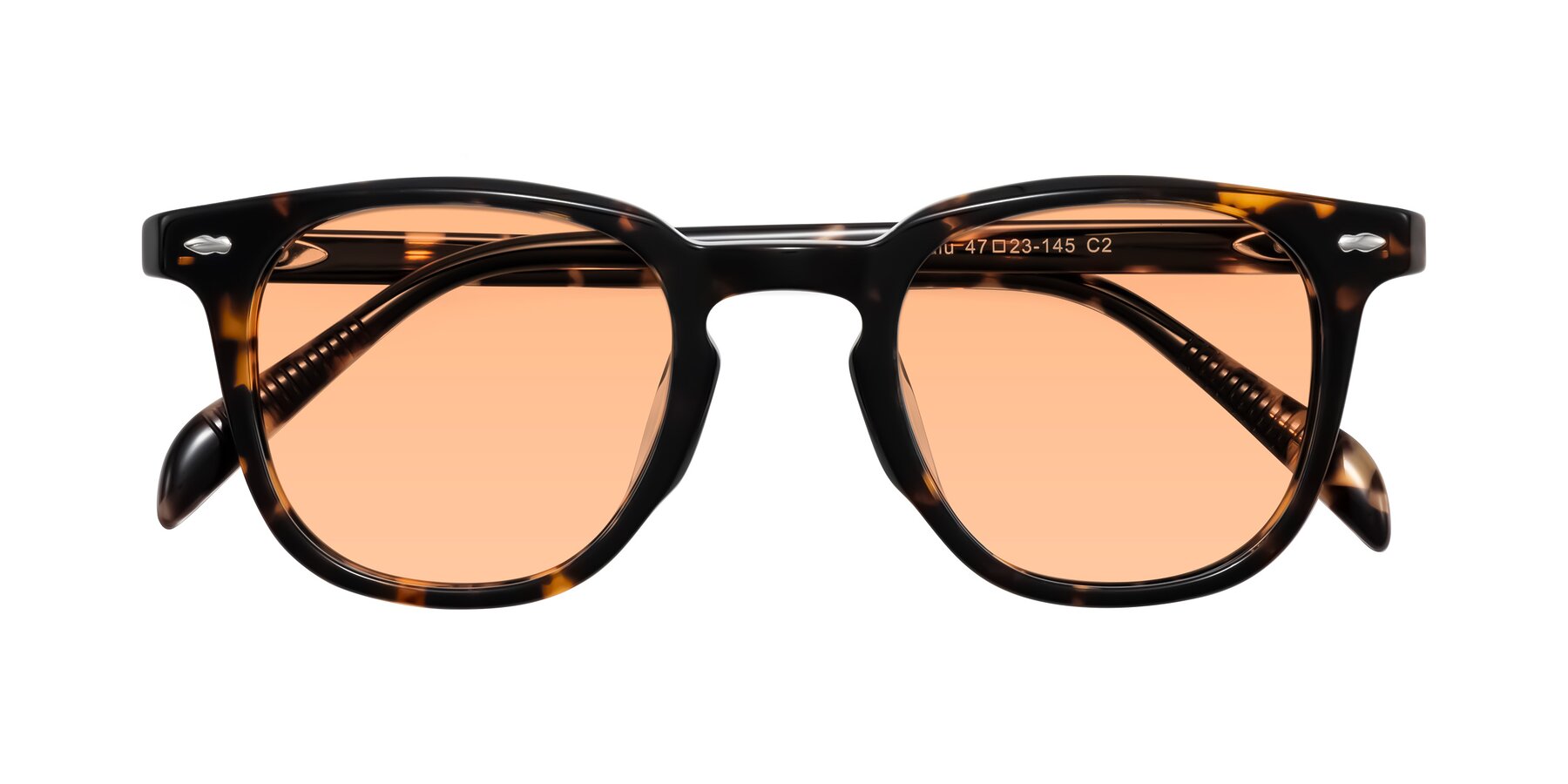 Folded Front of Palu in Tortoise with Light Orange Tinted Lenses