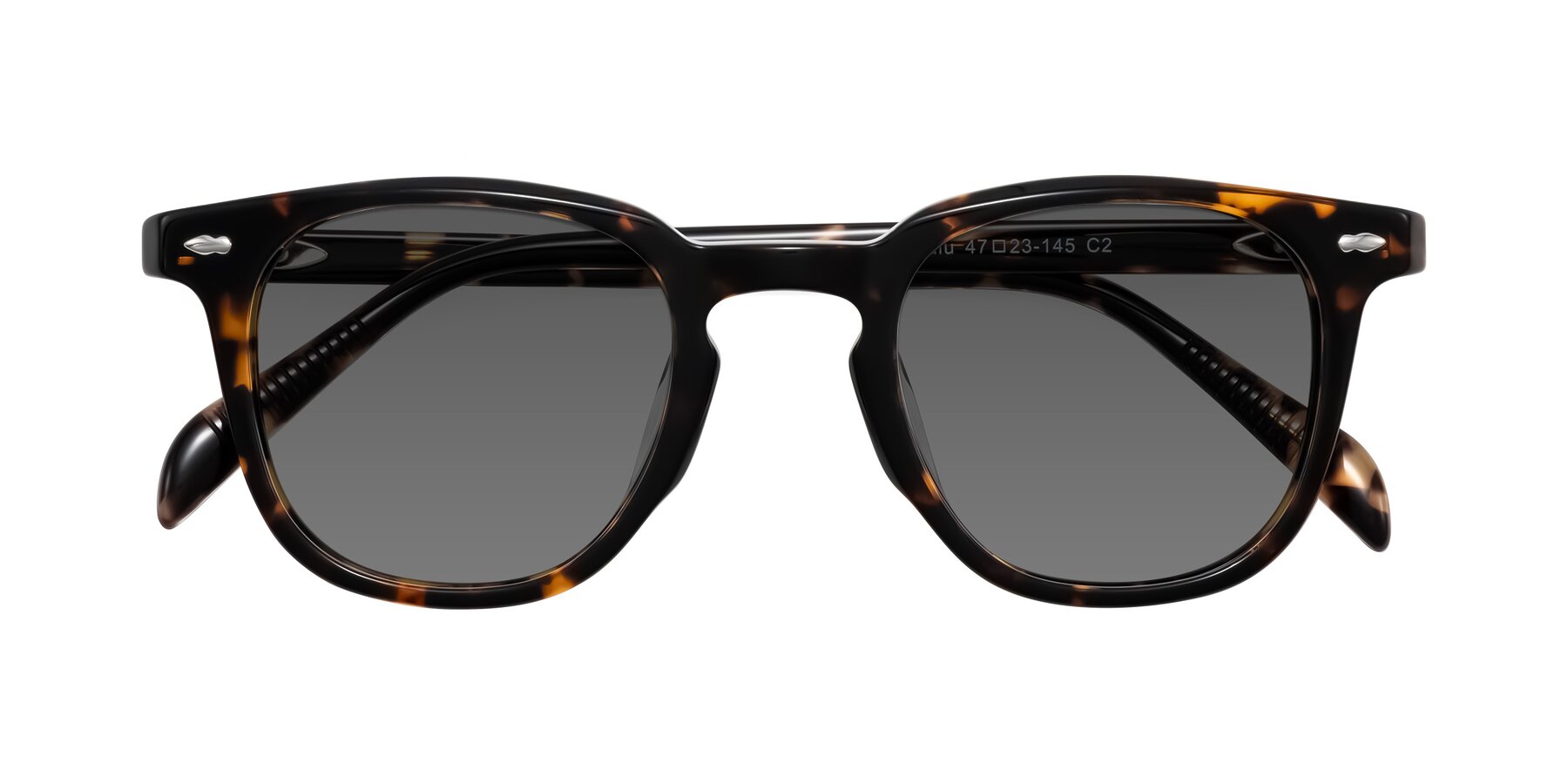 Folded Front of Palu in Tortoise with Medium Gray Tinted Lenses