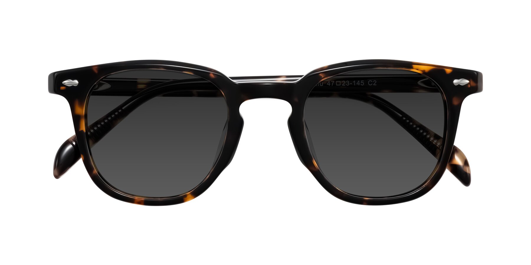Folded Front of Palu in Tortoise with Gray Tinted Lenses