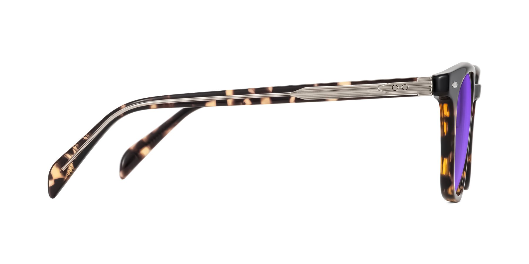 Side of Palu in Tortoise with Purple Tinted Lenses