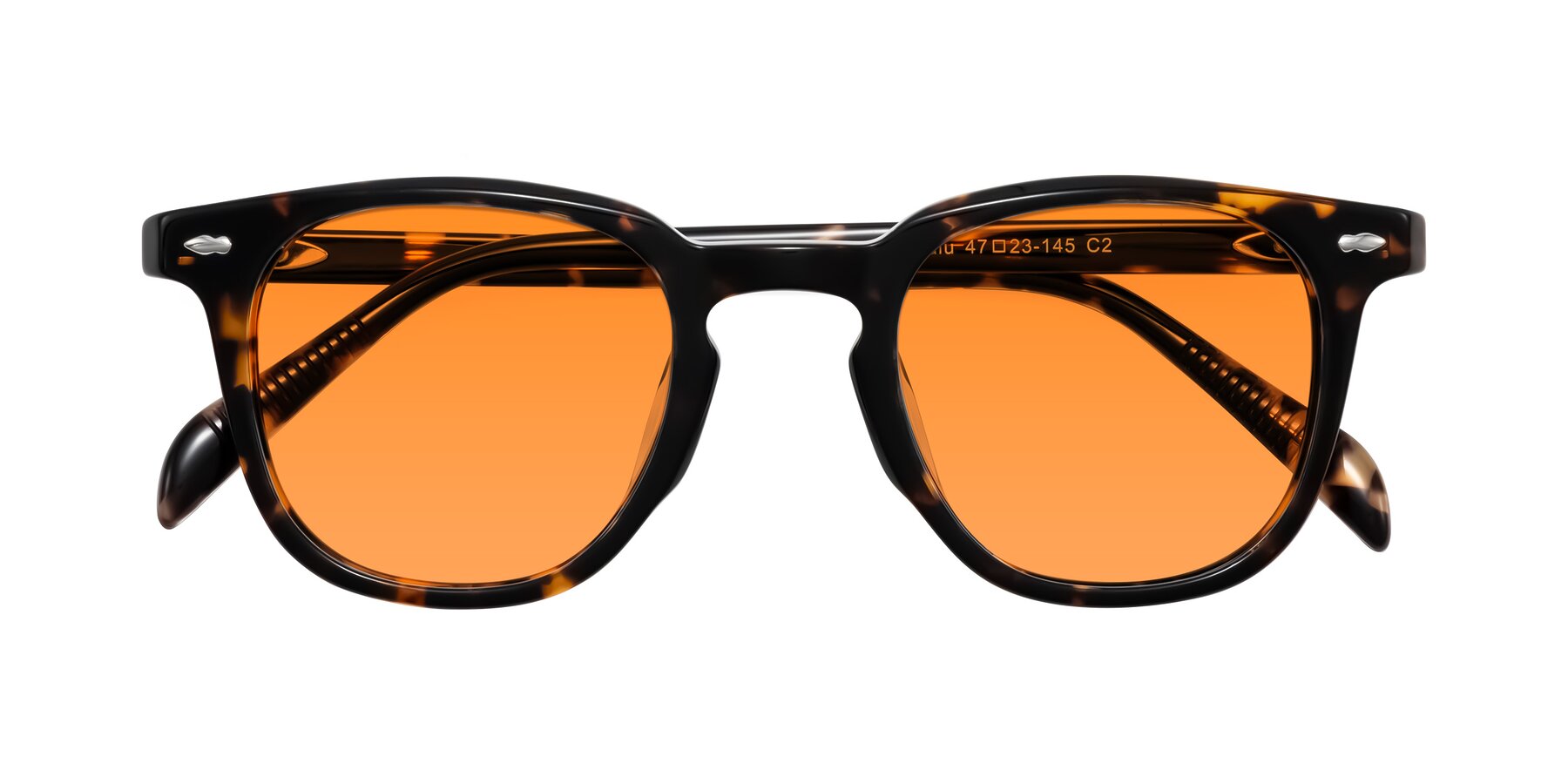 Folded Front of Palu in Tortoise with Orange Tinted Lenses