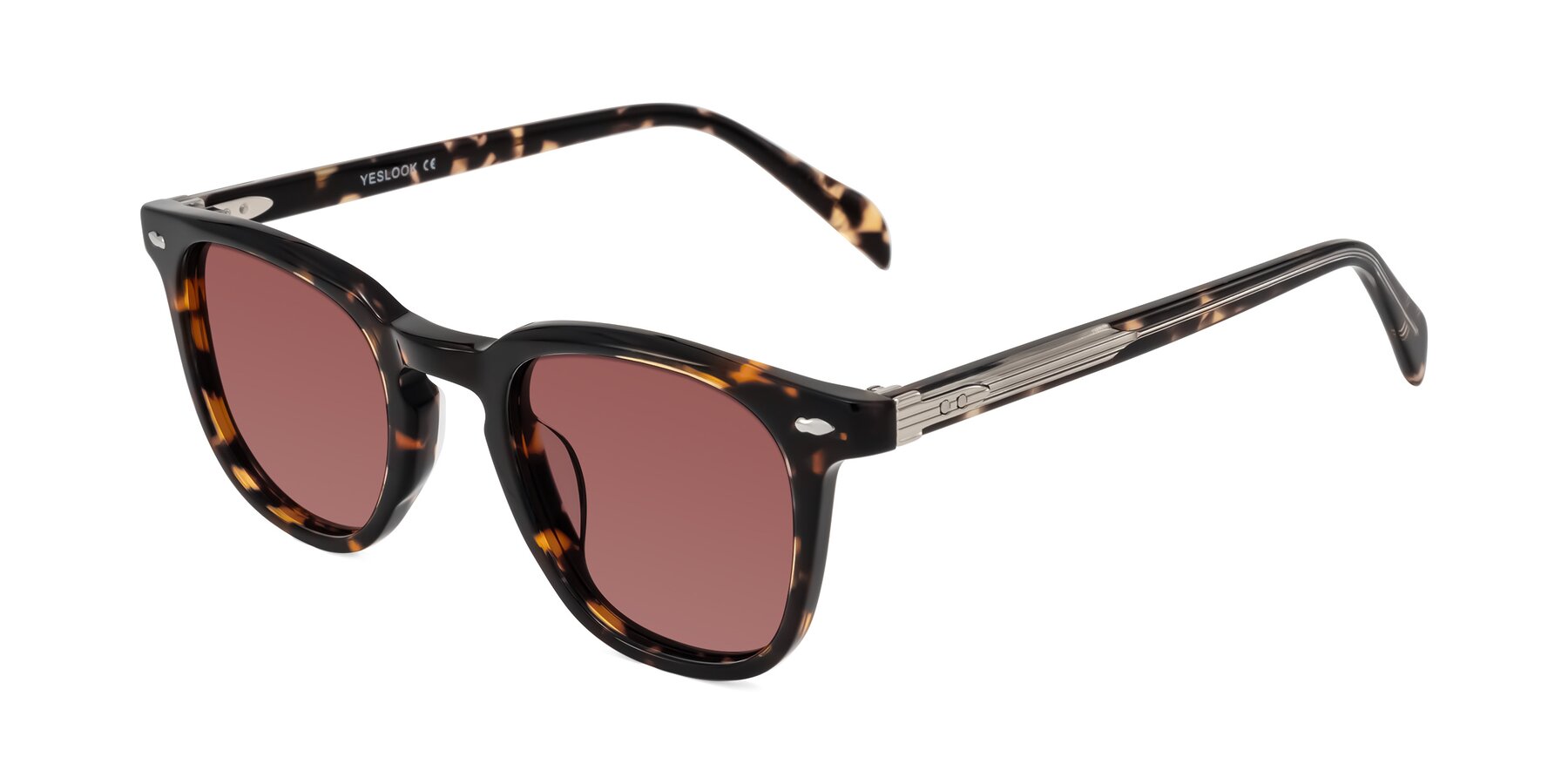 Angle of Palu in Tortoise with Garnet Tinted Lenses