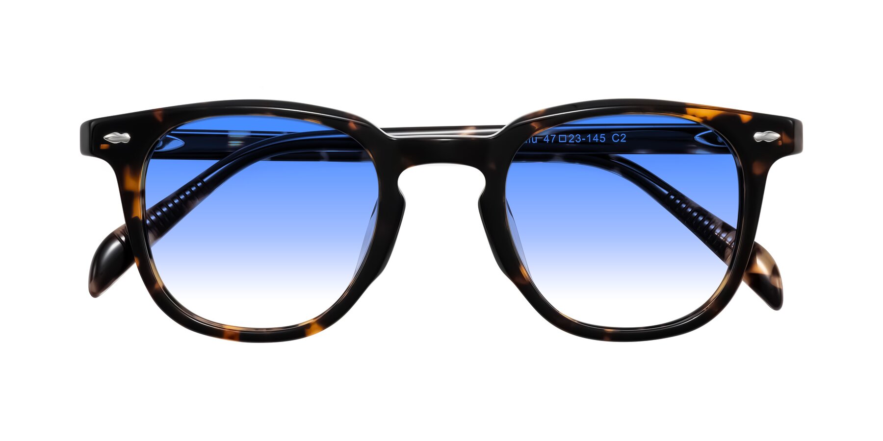 Folded Front of Palu in Tortoise with Blue Gradient Lenses