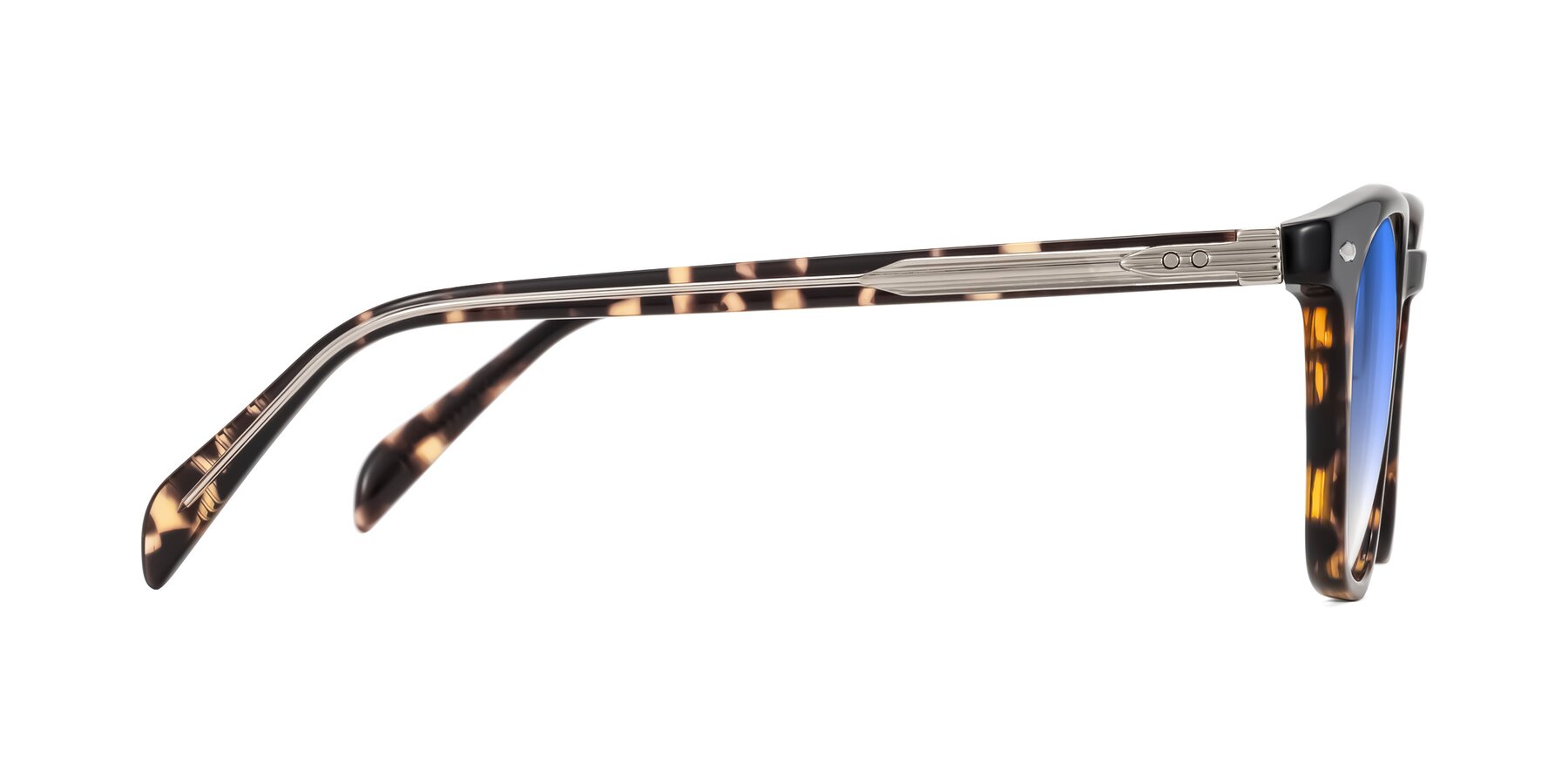 Side of Palu in Tortoise with Blue Gradient Lenses