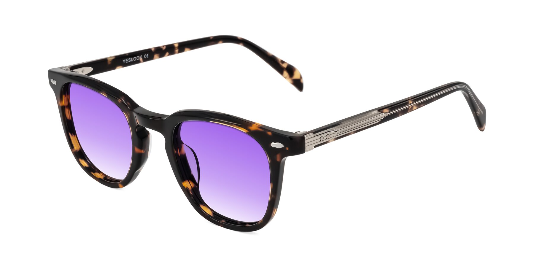 Angle of Palu in Tortoise with Purple Gradient Lenses