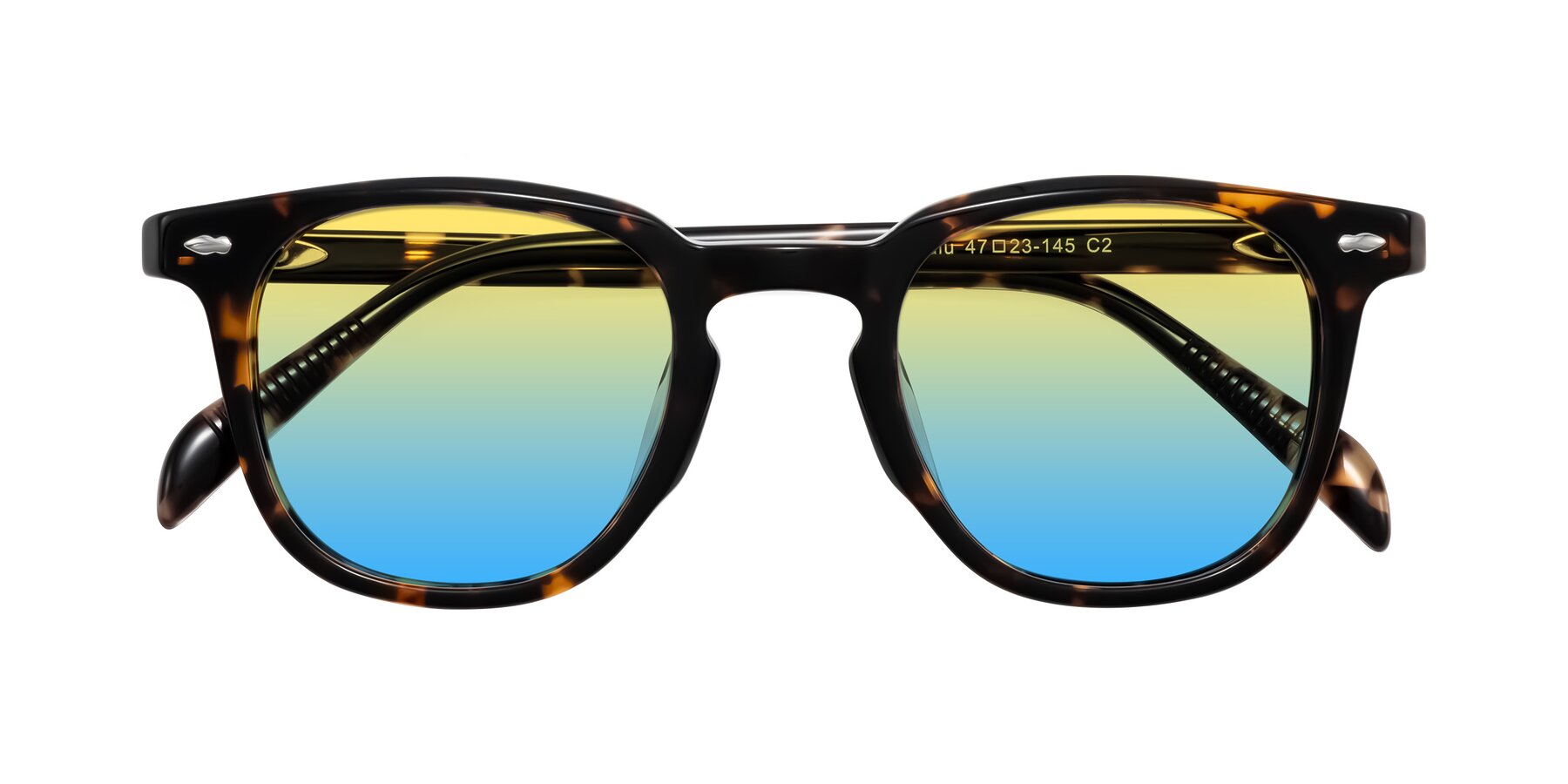 Folded Front of Palu in Tortoise with Yellow / Blue Gradient Lenses
