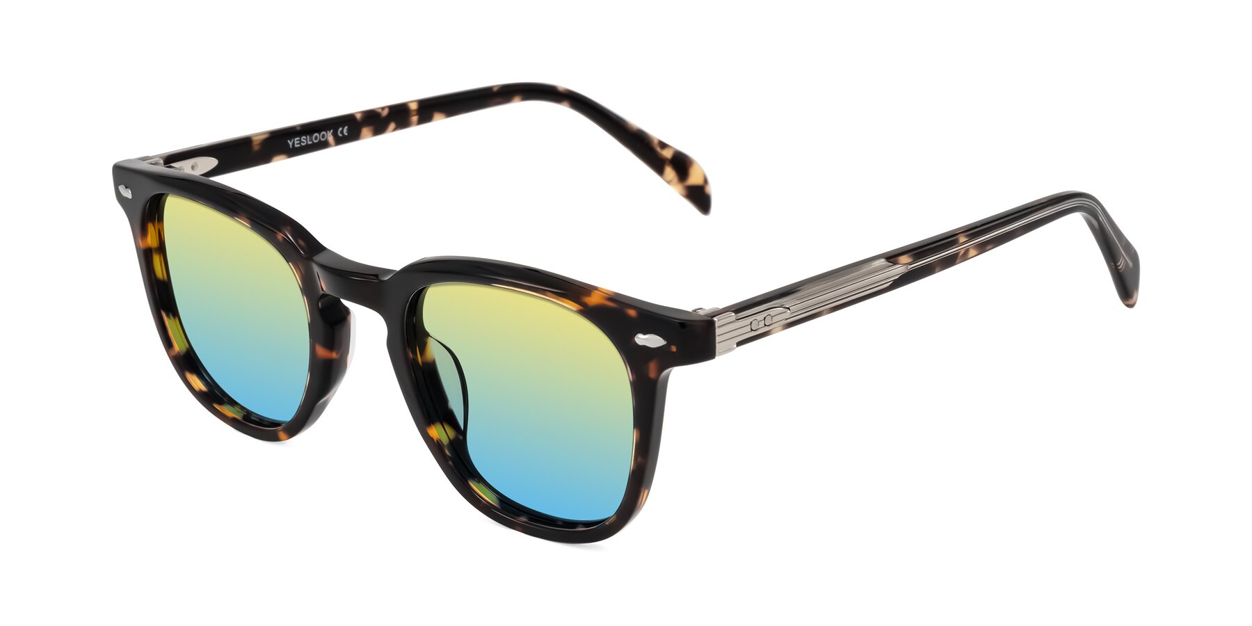 Angle of Palu in Tortoise with Yellow / Blue Gradient Lenses