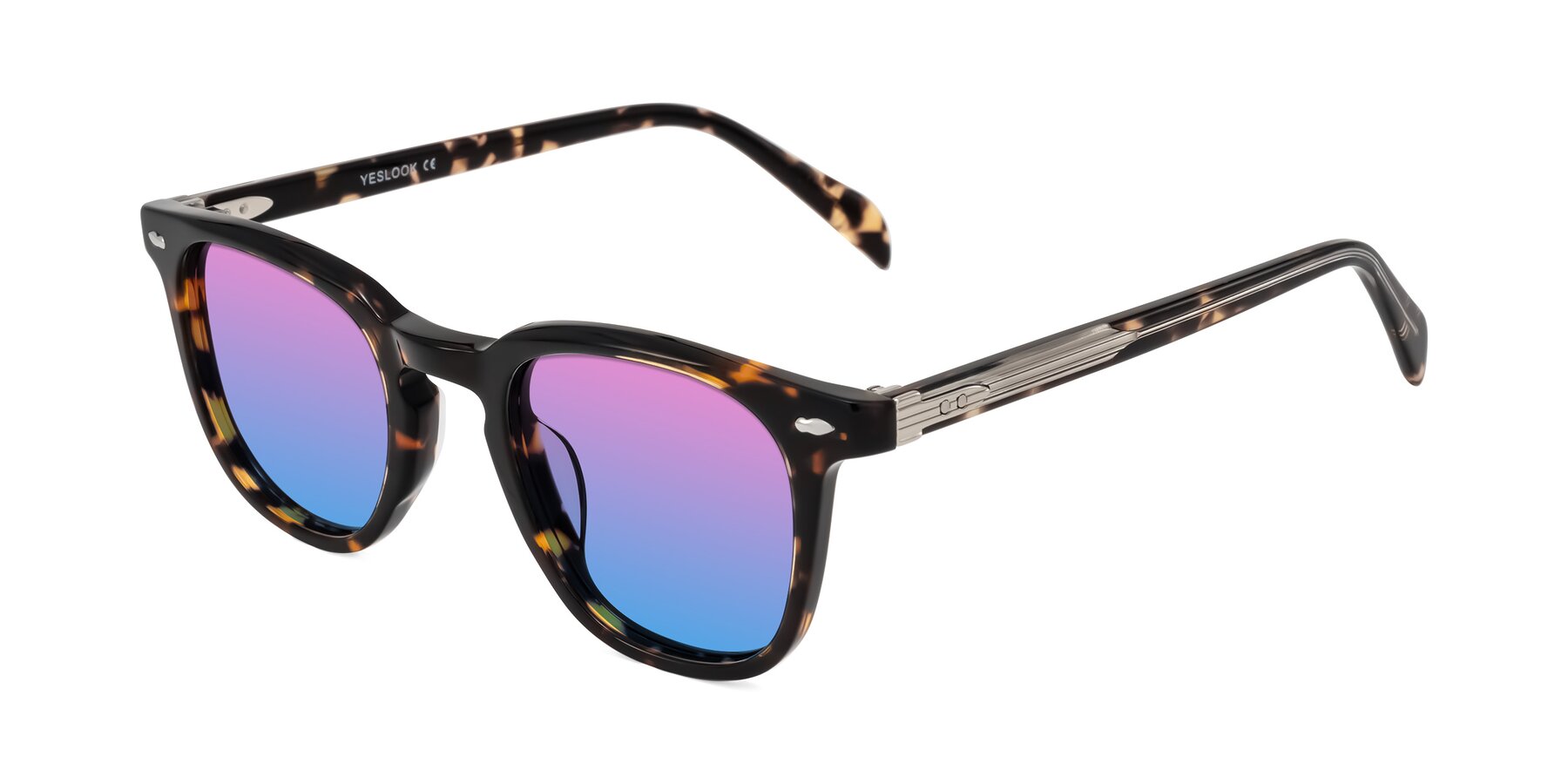 Angle of Palu in Tortoise with Pink / Blue Gradient Lenses