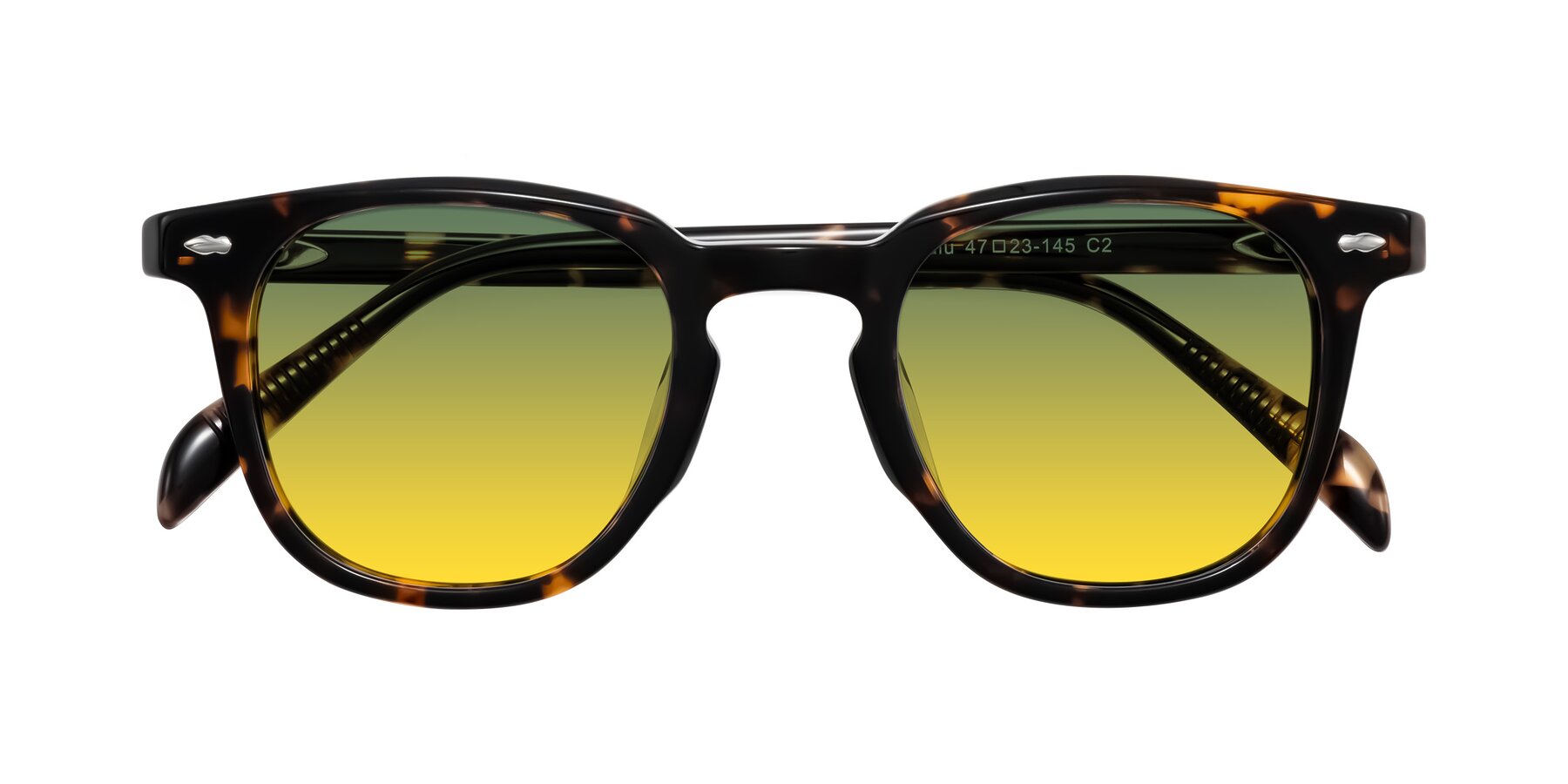 Folded Front of Palu in Tortoise with Green / Yellow Gradient Lenses