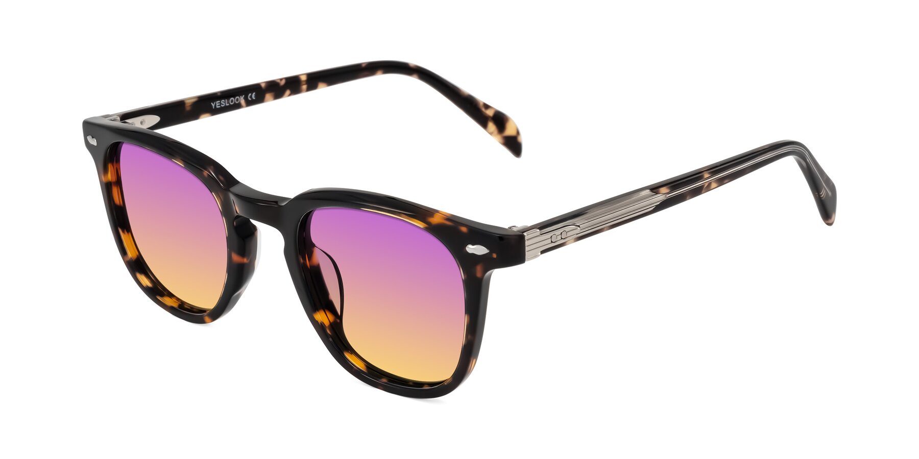 Angle of Palu in Tortoise with Purple / Yellow Gradient Lenses
