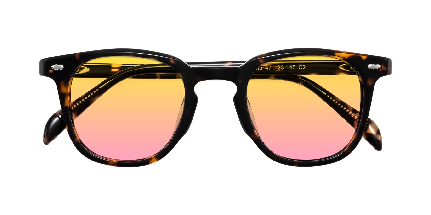 Folded Front of Palu in Tortoise with Yellow / Pink Gradient Lenses