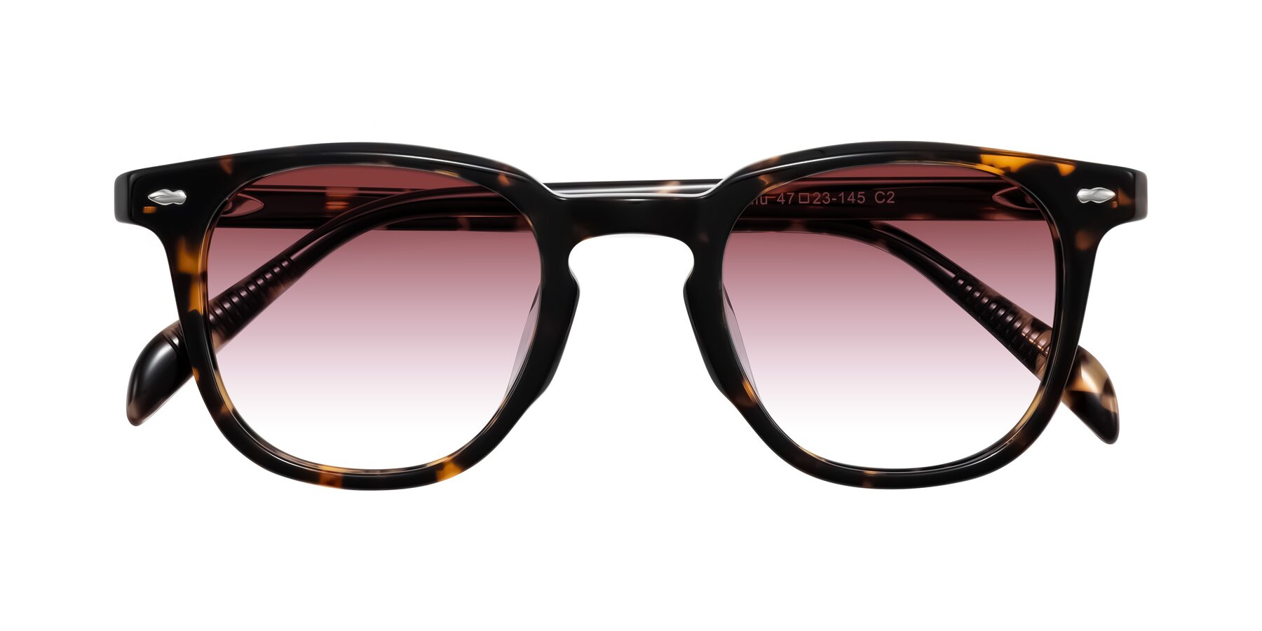 Folded Front of Palu in Tortoise with Garnet Gradient Lenses