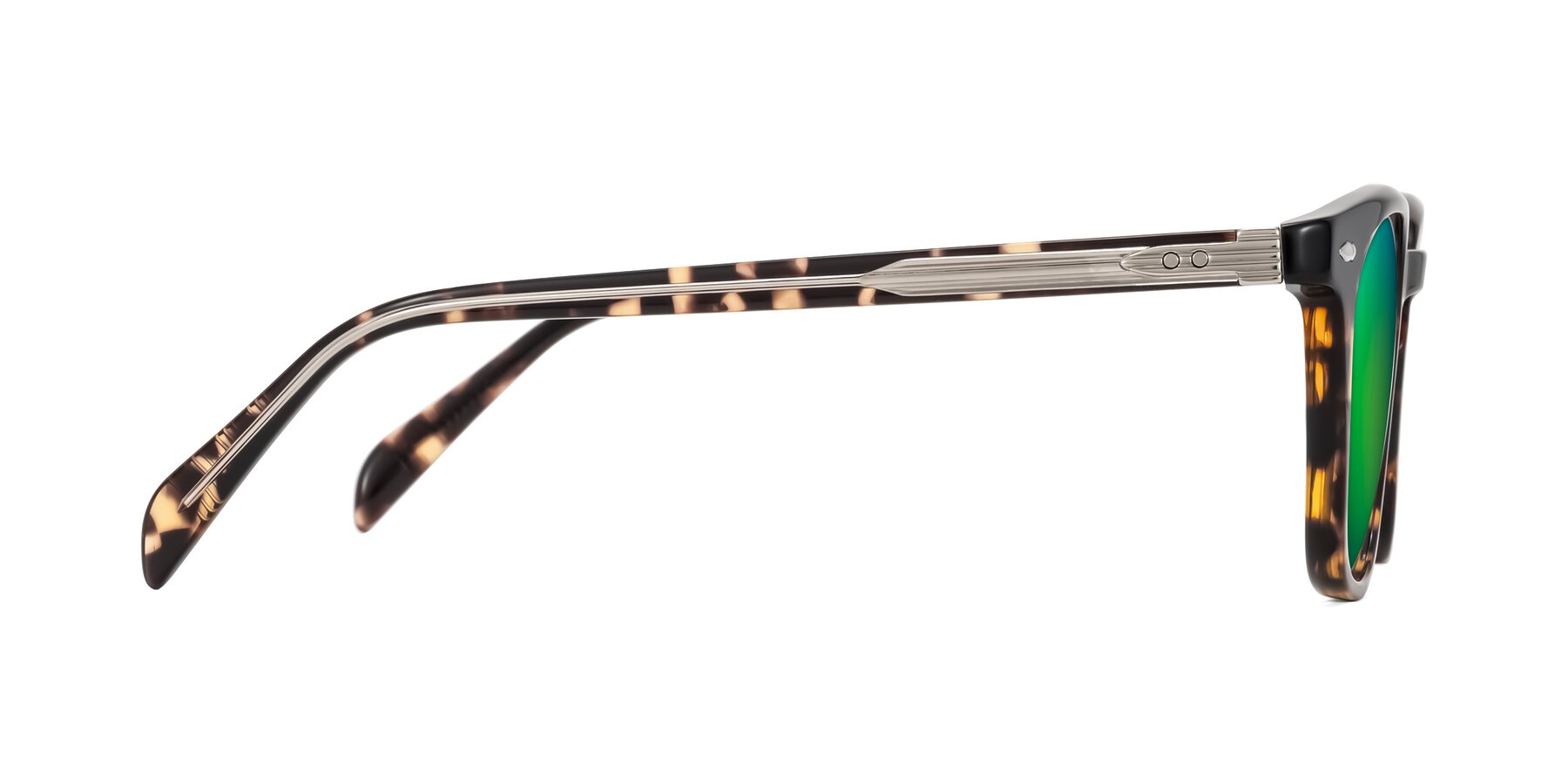 Side of Palu in Tortoise with Green Mirrored Lenses