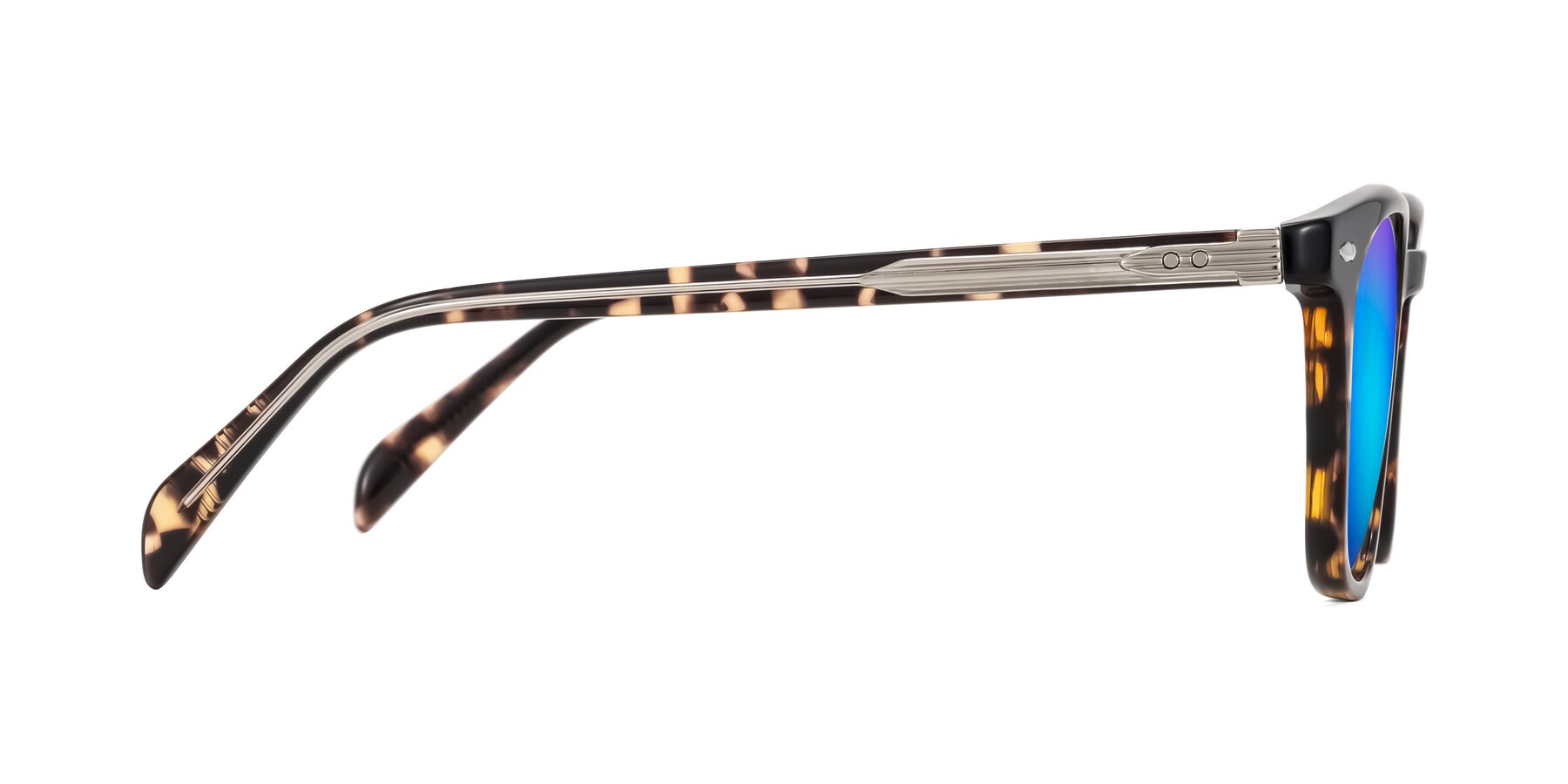 Side of Palu in Tortoise with Blue Mirrored Lenses