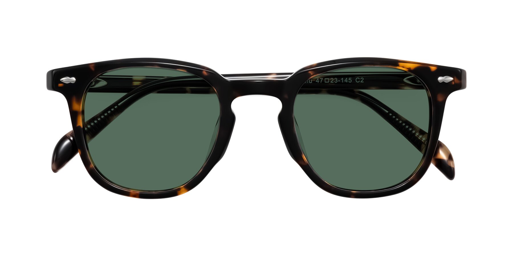 Folded Front of Palu in Tortoise with Green Polarized Lenses