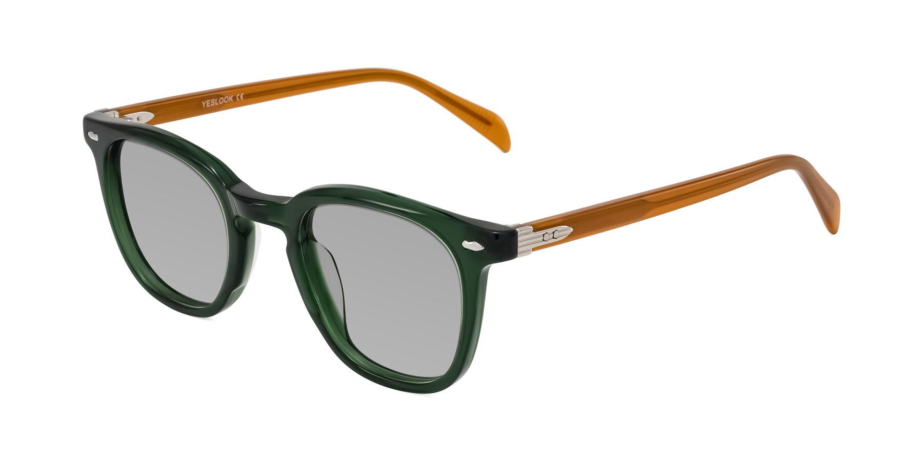 Angle of Palu in Emerald Green/Honey with Light Gray Tinted Lenses