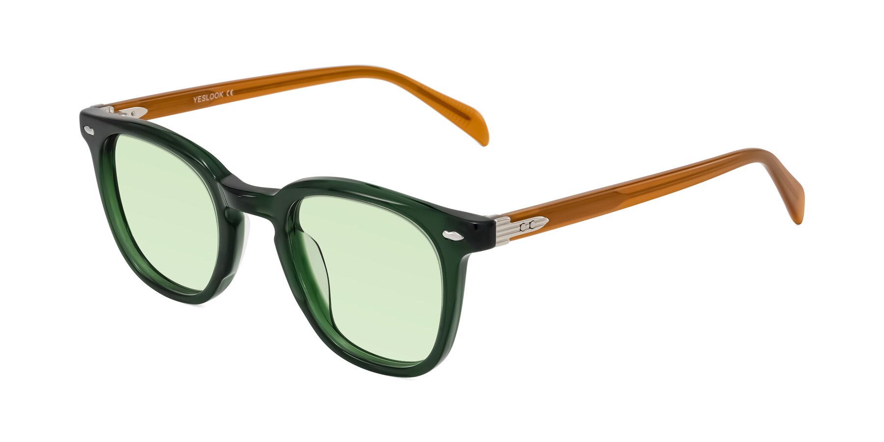 Angle of Palu in Emerald Green/Honey with Light Green Tinted Lenses