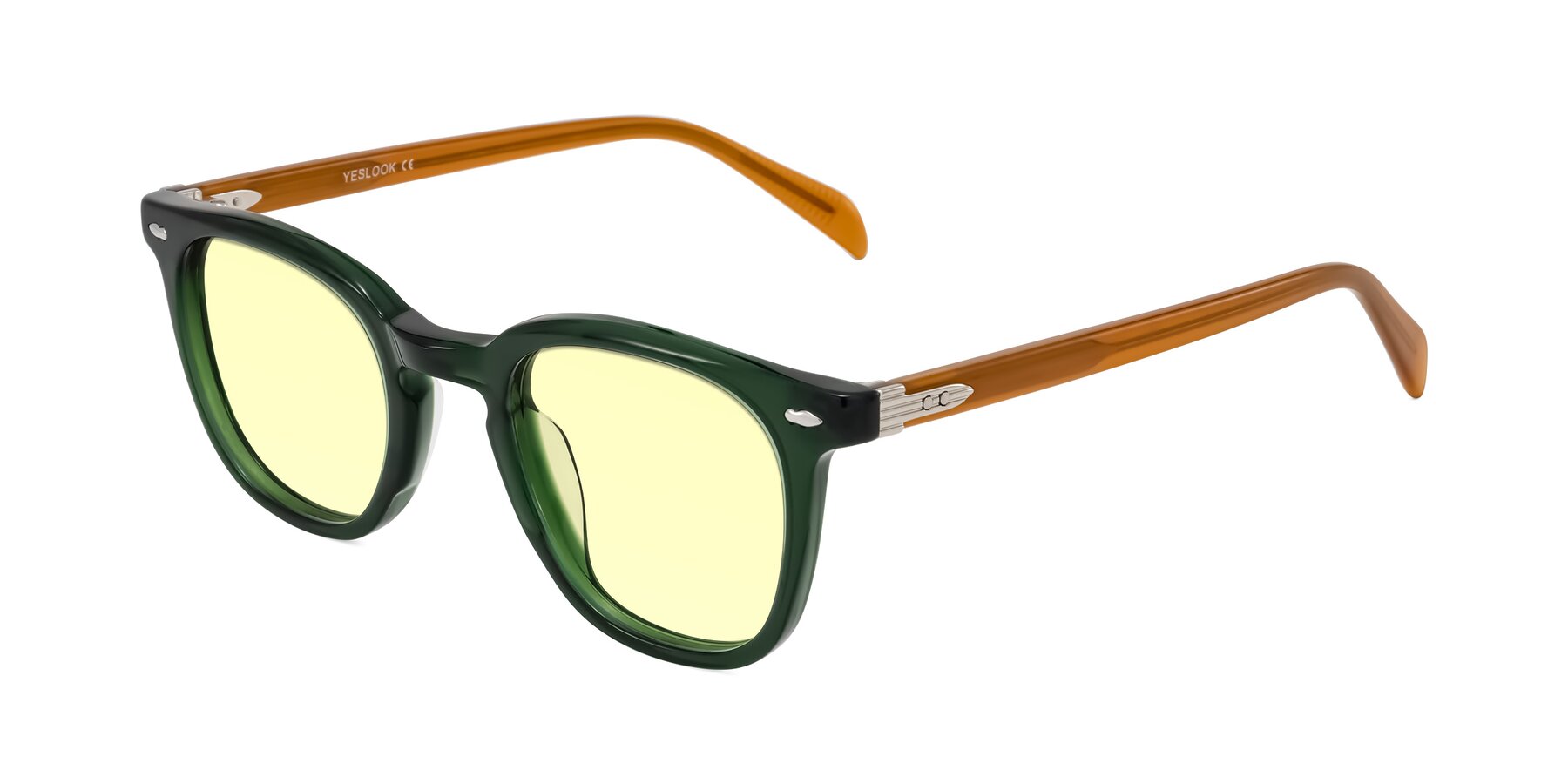 Angle of Palu in Emerald Green/Honey with Light Yellow Tinted Lenses