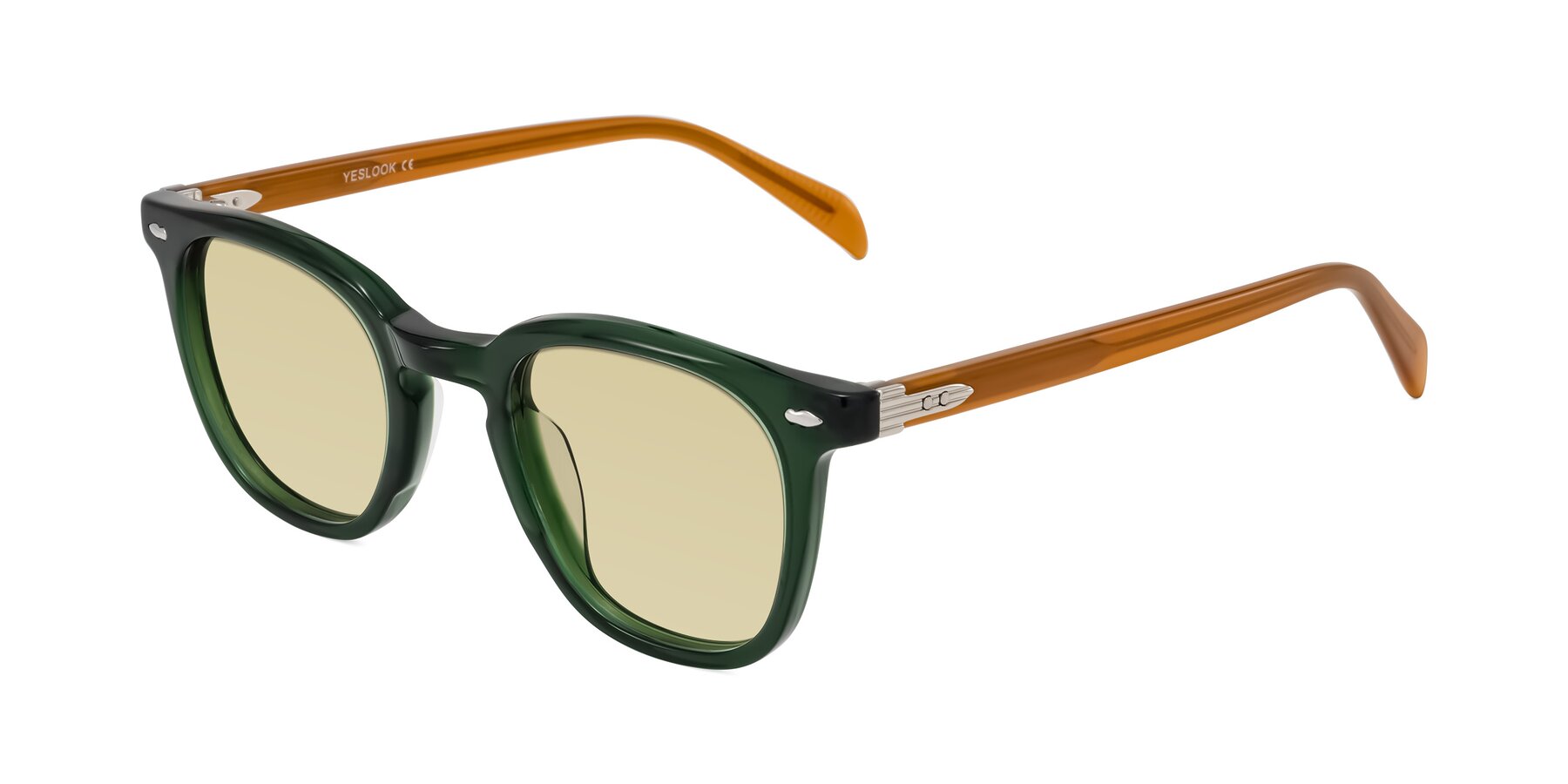 Angle of Palu in Emerald Green/Honey with Light Champagne Tinted Lenses