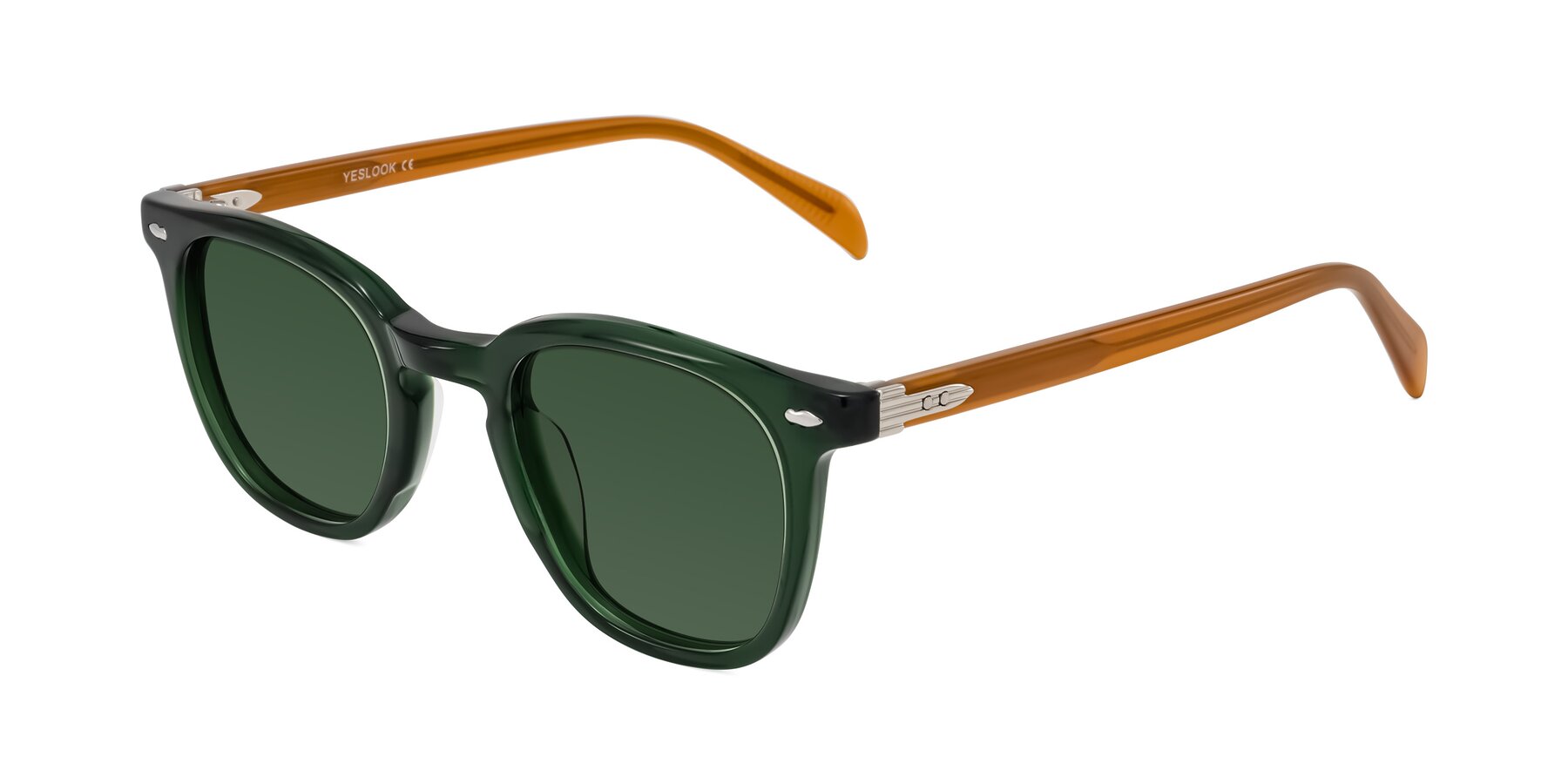 Angle of Palu in Emerald Green/Honey with Green Tinted Lenses