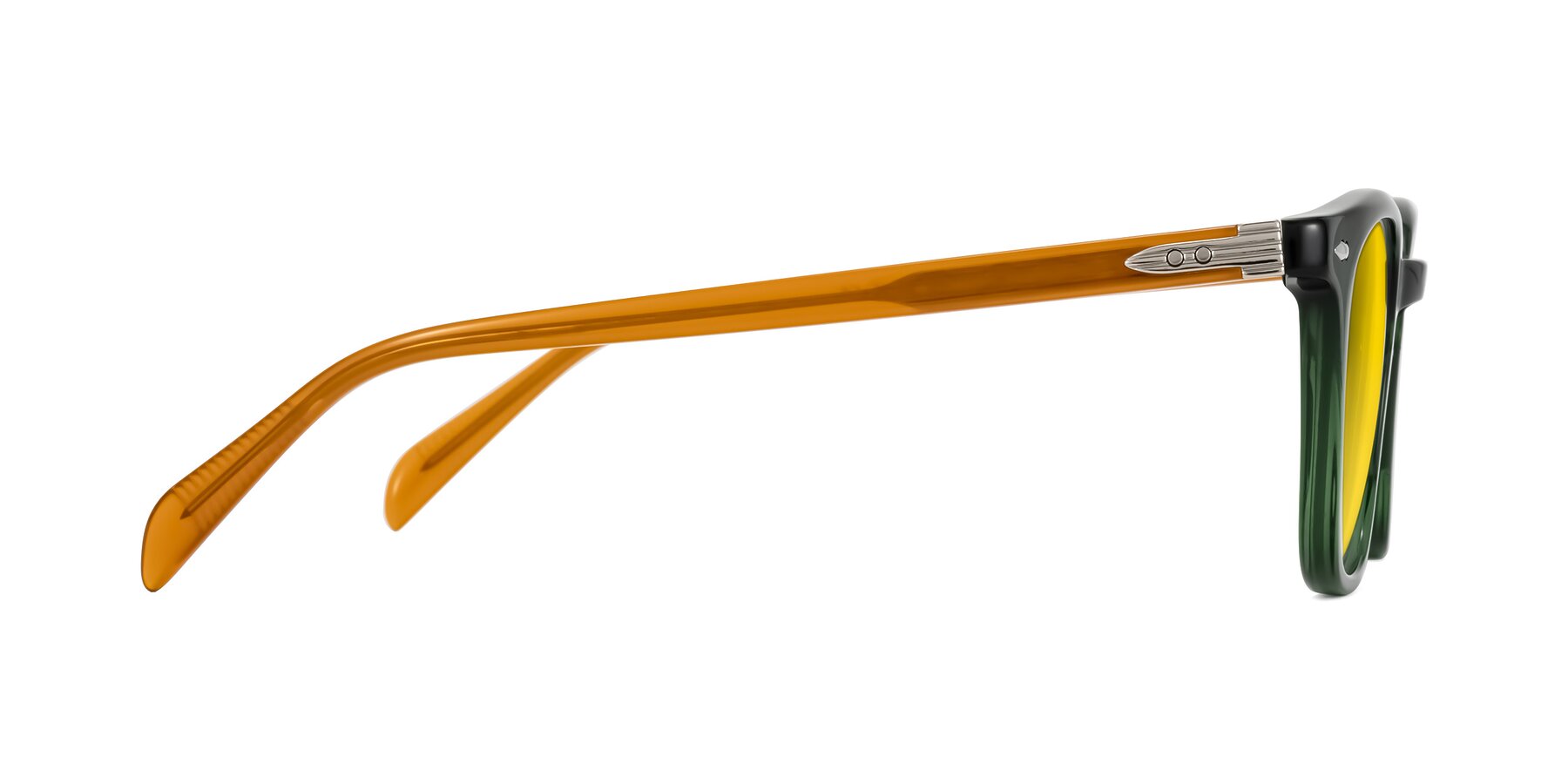 Side of Palu in Emerald Green/Honey with Yellow Tinted Lenses