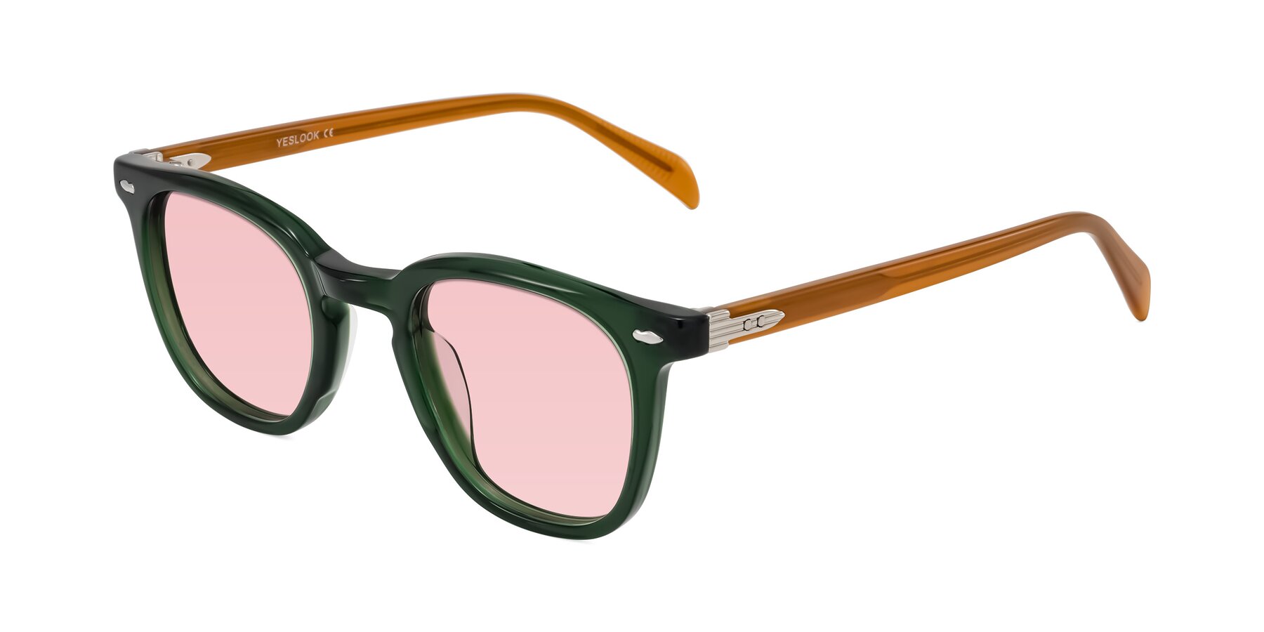 Angle of Palu in Emerald Green/Honey with Light Garnet Tinted Lenses