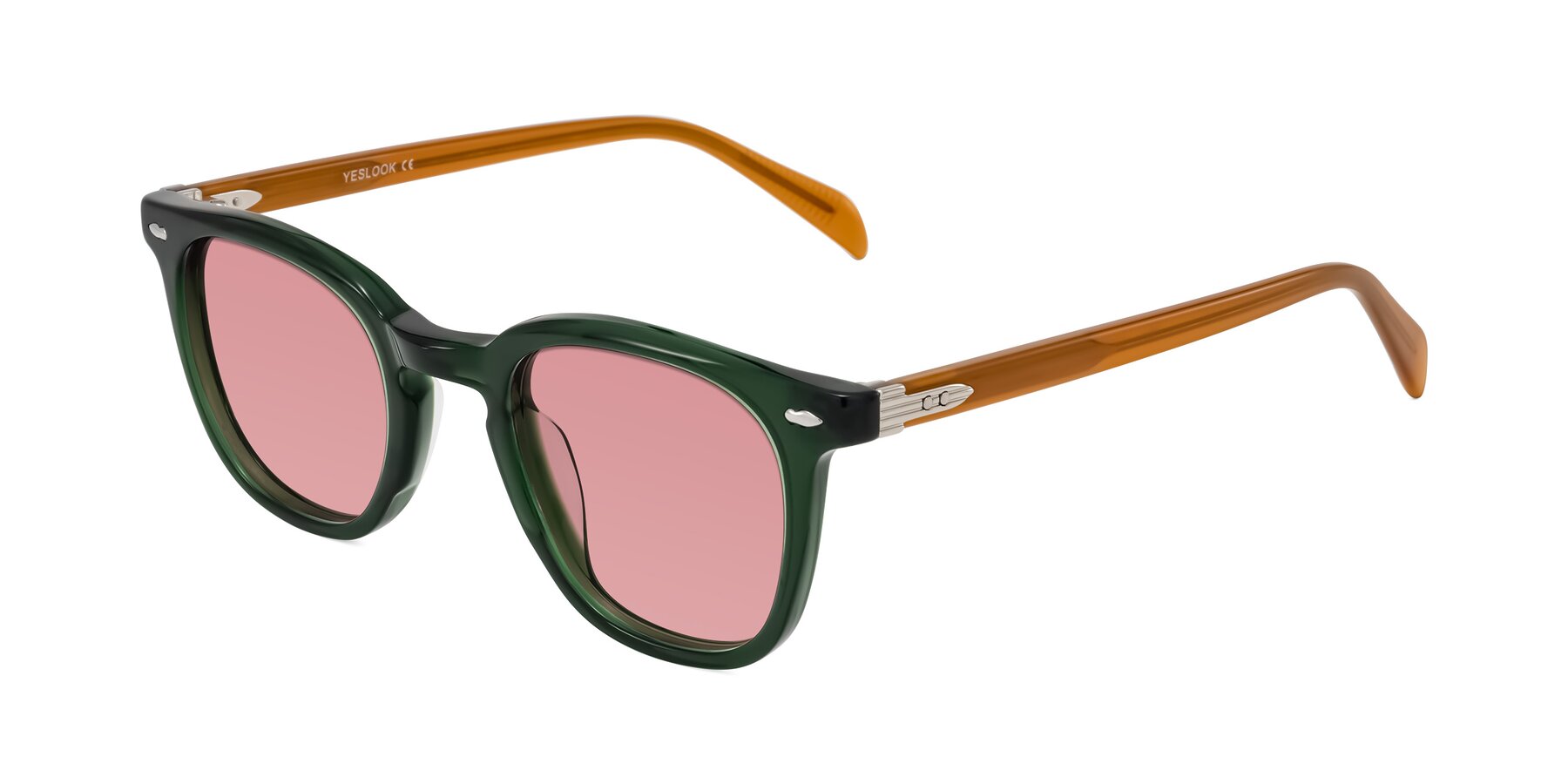 Angle of Palu in Emerald Green/Honey with Medium Garnet Tinted Lenses