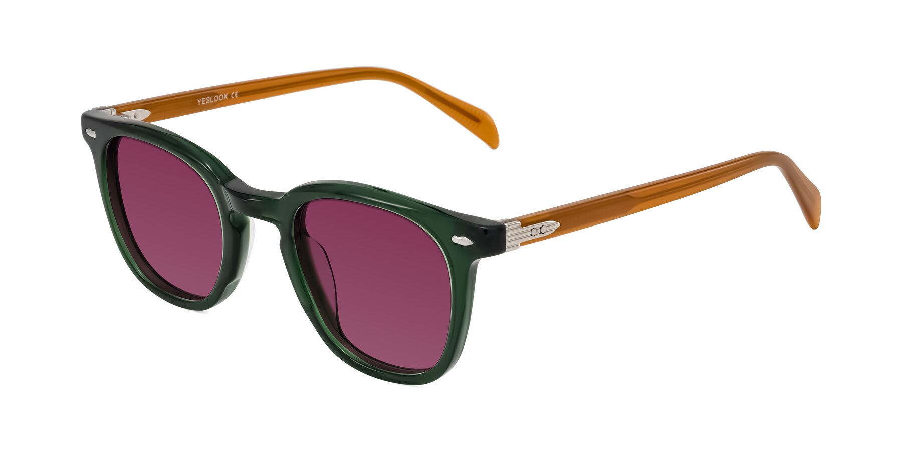 Angle of Palu in Emerald Green/Honey with Wine Tinted Lenses