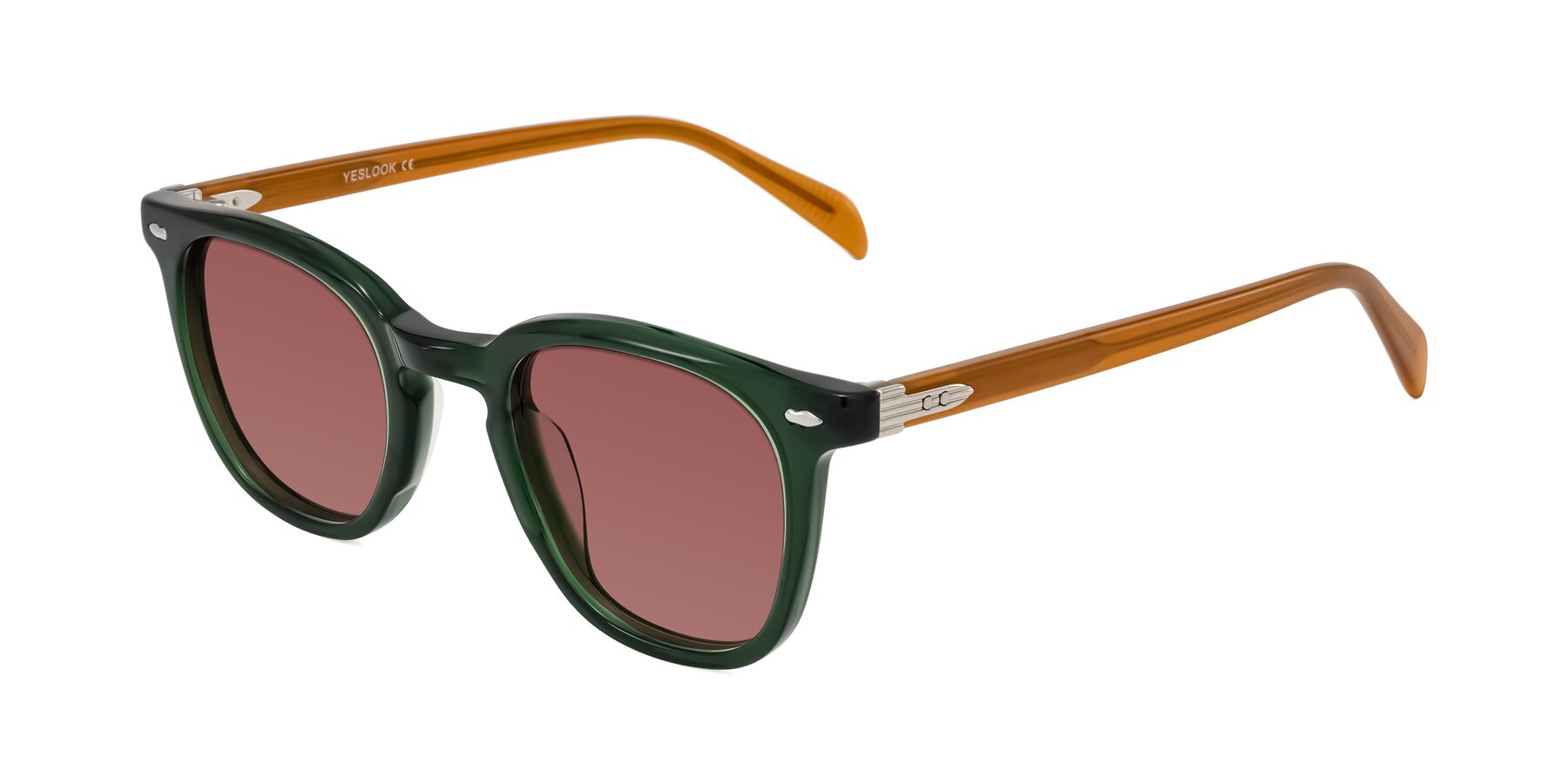 Angle of Palu in Emerald Green/Honey with Garnet Tinted Lenses