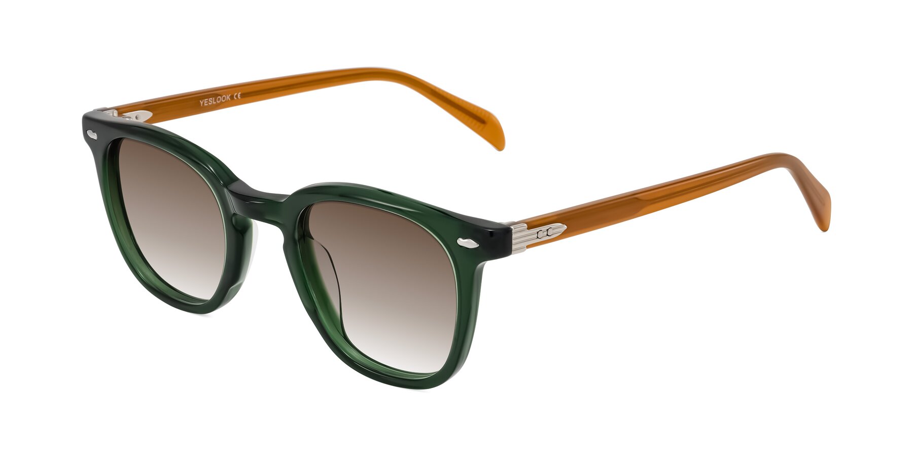 Angle of Palu in Emerald Green/Honey with Brown Gradient Lenses