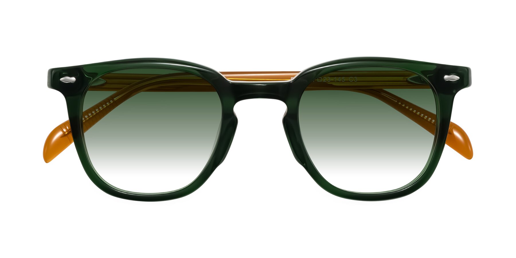 Folded Front of Palu in Emerald Green/Honey with Green Gradient Lenses