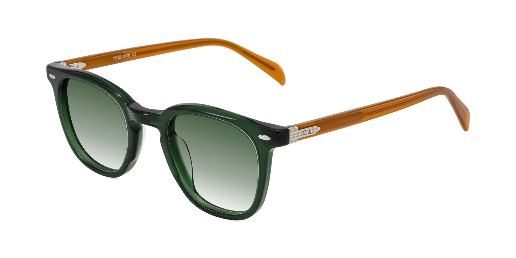 Angle of Palu in Emerald Green/Honey with Green Gradient Lenses