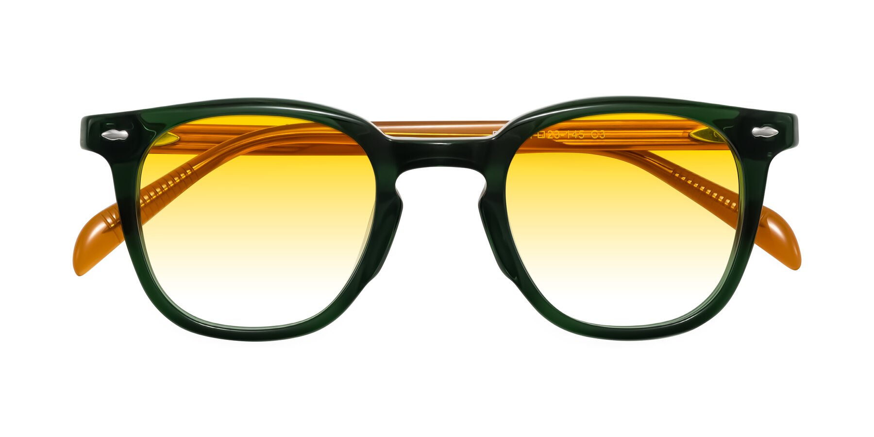 Folded Front of Palu in Emerald Green/Honey with Yellow Gradient Lenses