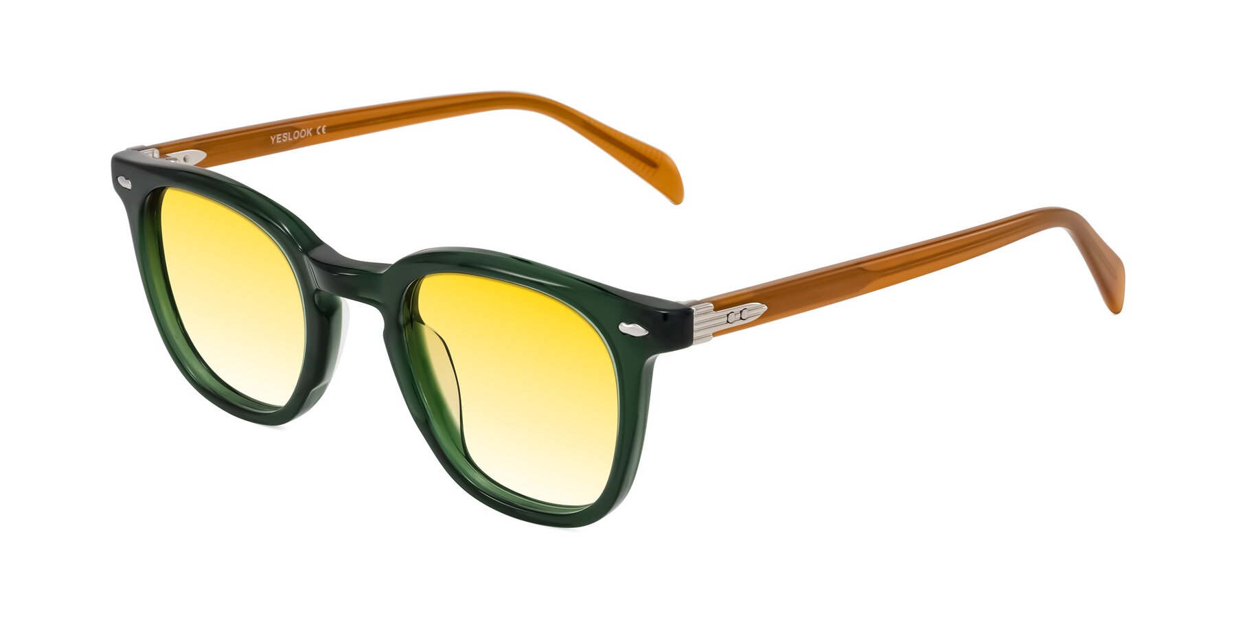 Angle of Palu in Emerald Green/Honey with Yellow Gradient Lenses