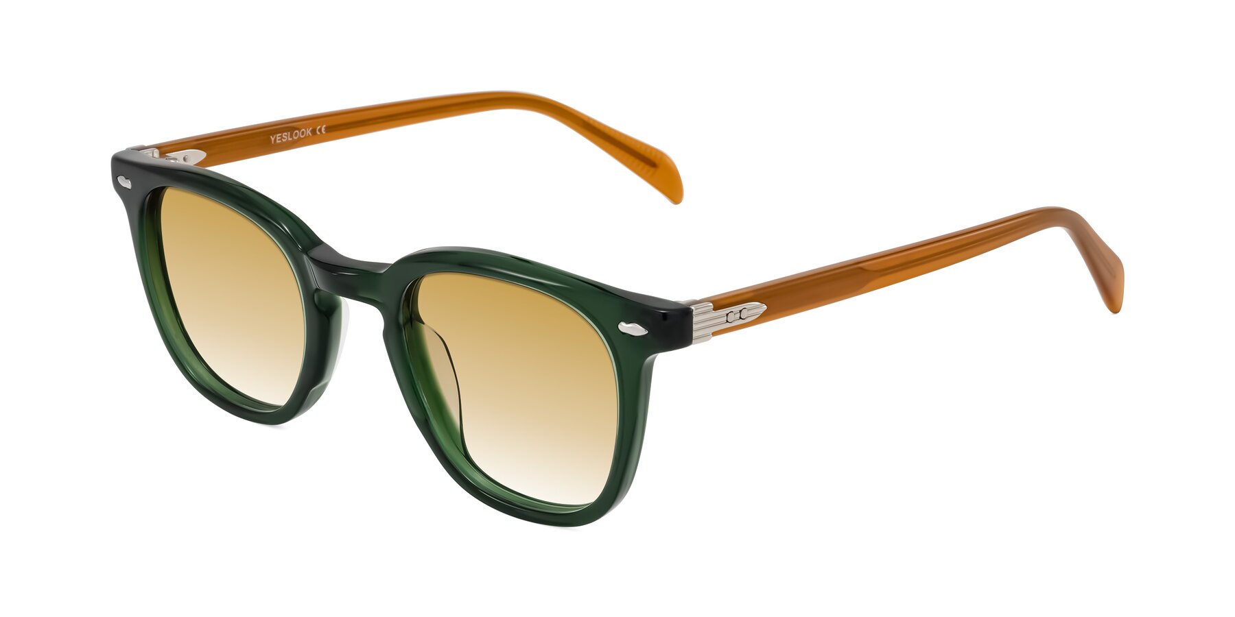 Angle of Palu in Emerald Green/Honey with Champagne Gradient Lenses