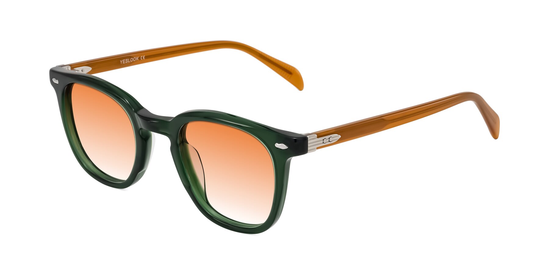 Angle of Palu in Emerald Green/Honey with Orange Gradient Lenses