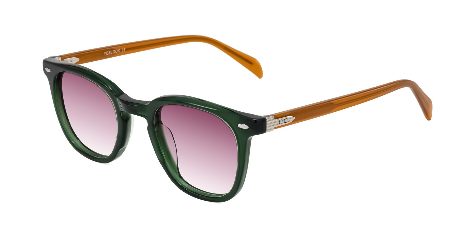 Angle of Palu in Emerald Green/Honey with Wine Gradient Lenses