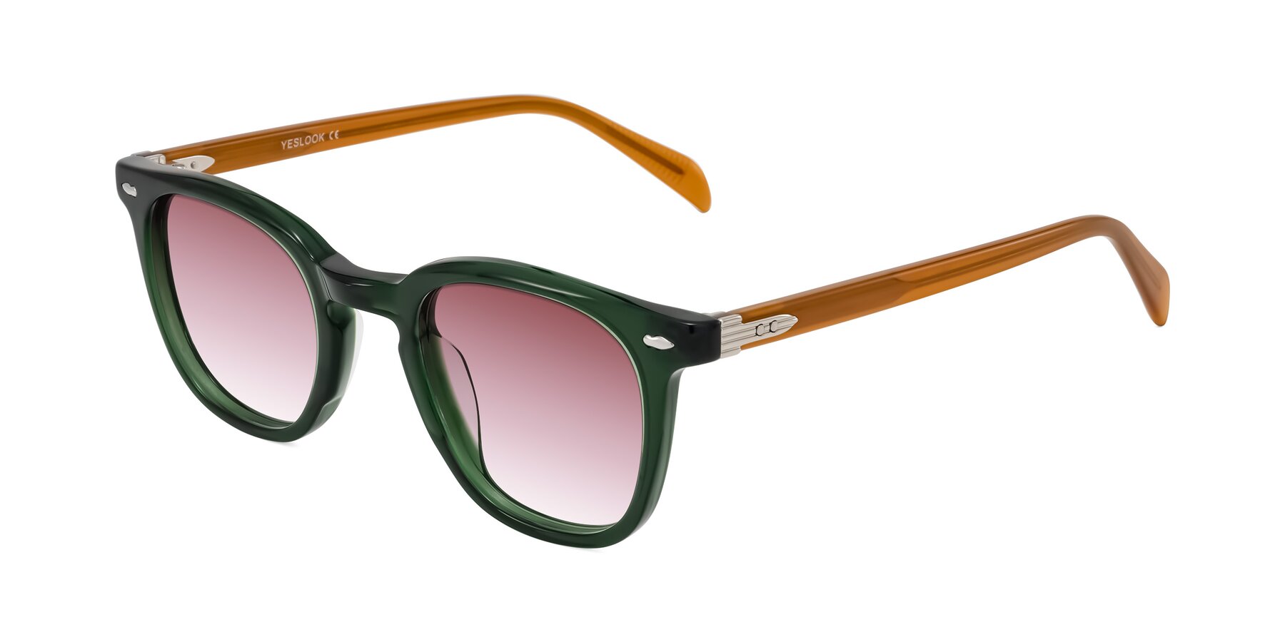 Angle of Palu in Emerald Green/Honey with Garnet Gradient Lenses