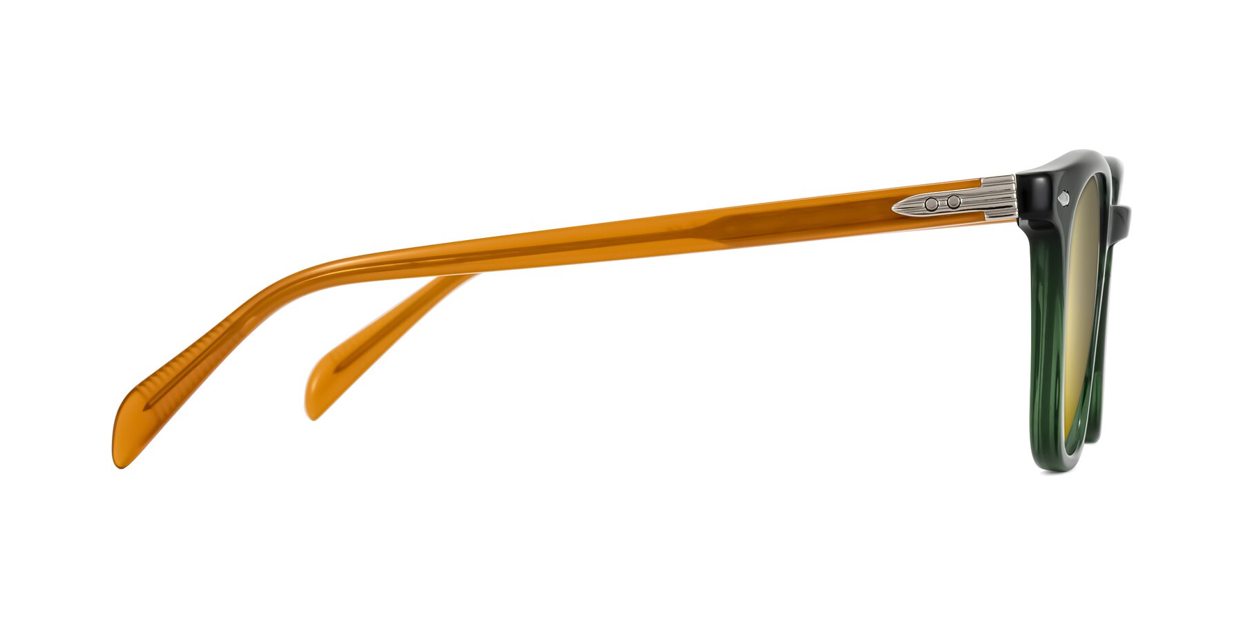 Side of Palu in Emerald Green/Honey with Gold Mirrored Lenses