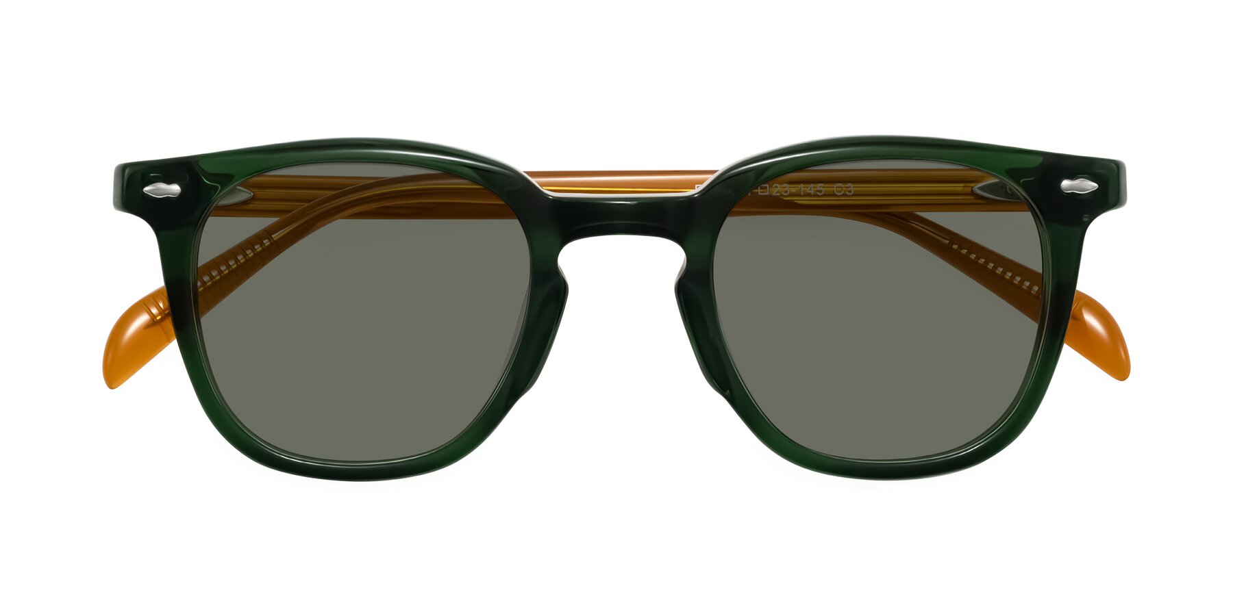 Folded Front of Palu in Emerald Green/Honey with Gray Polarized Lenses