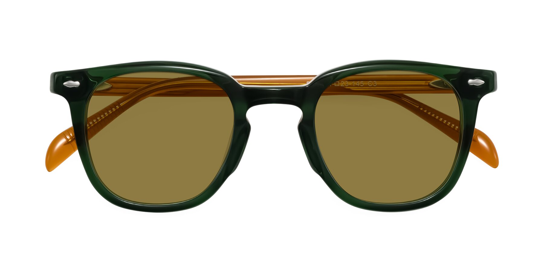 Folded Front of Palu in Emerald Green/Honey with Brown Polarized Lenses