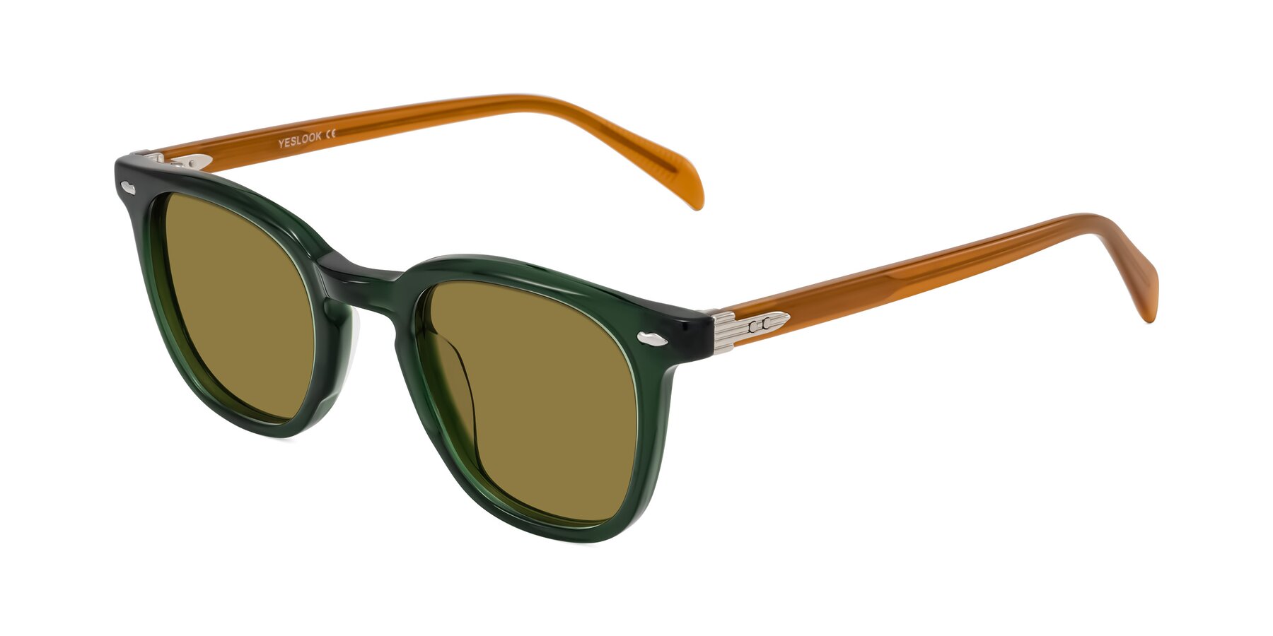 Angle of Palu in Emerald Green/Honey with Brown Polarized Lenses