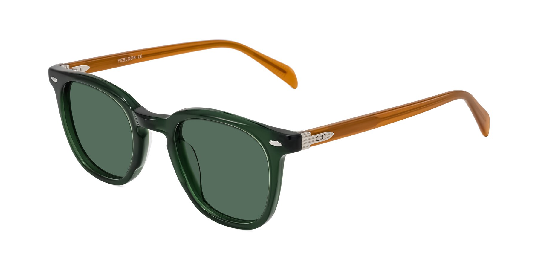 Angle of Palu in Emerald Green/Honey with Green Polarized Lenses