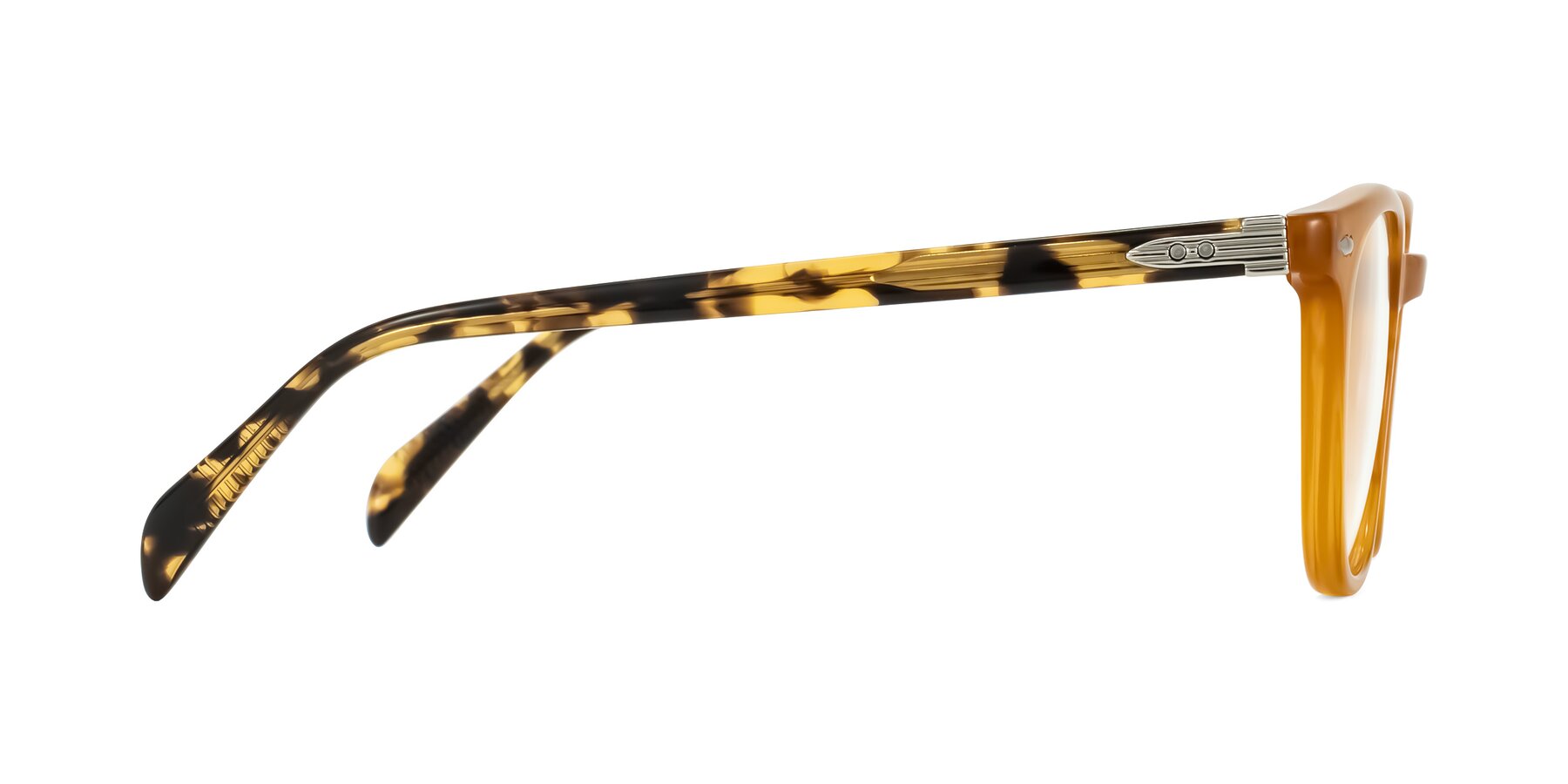 Side of Palu in Honey/Tortoise with Clear Blue Light Blocking Lenses