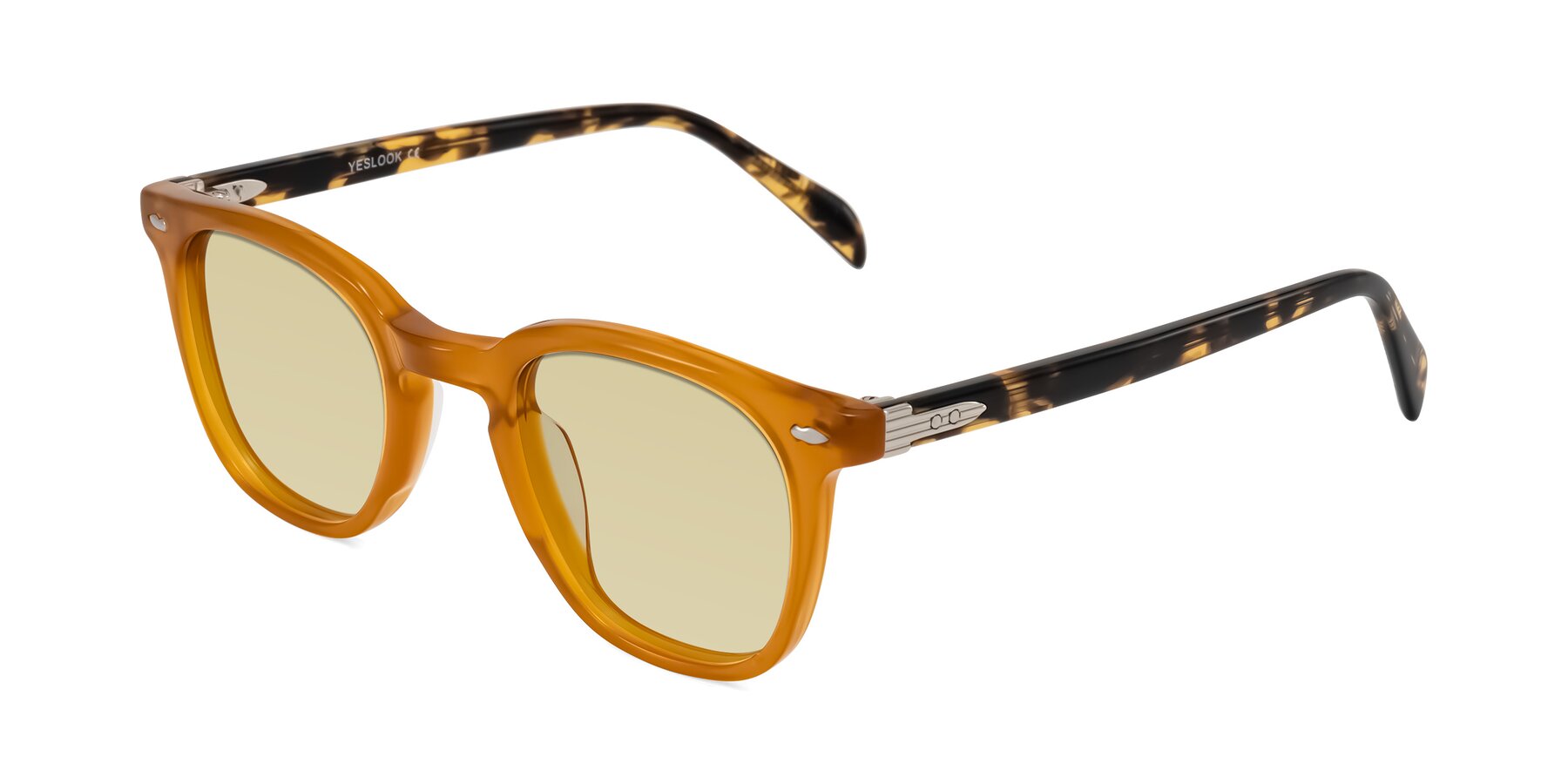 Angle of Palu in Honey/Tortoise with Light Champagne Tinted Lenses
